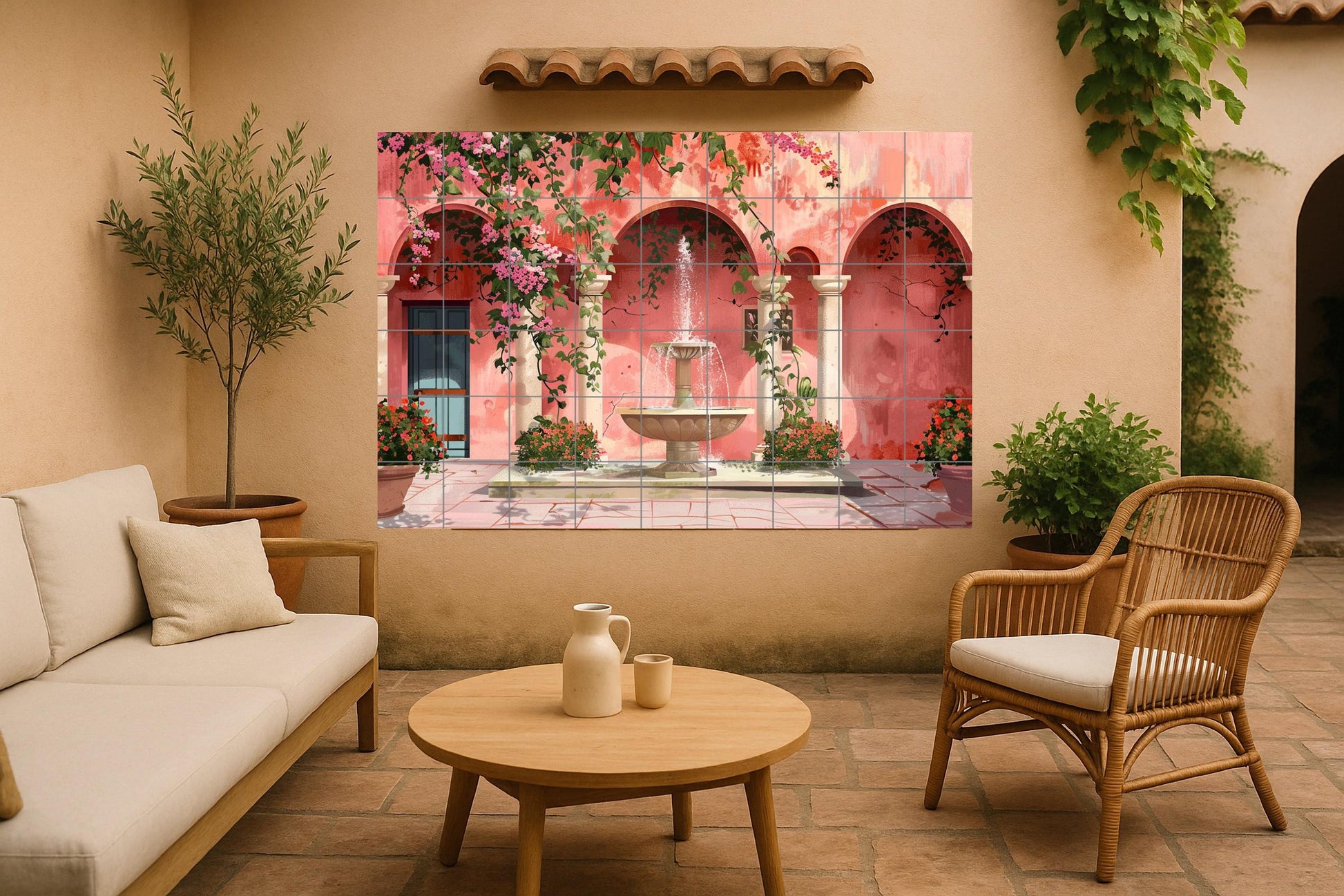 Cortile ibérico · Murale Ceramico — Arte Naturale da Parete