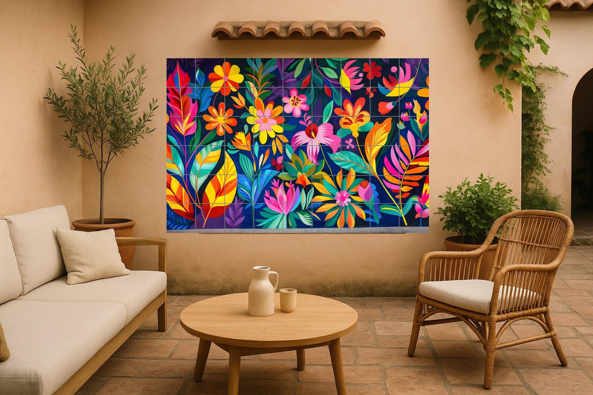 Mural floral colombiano — Jungla de carnaval