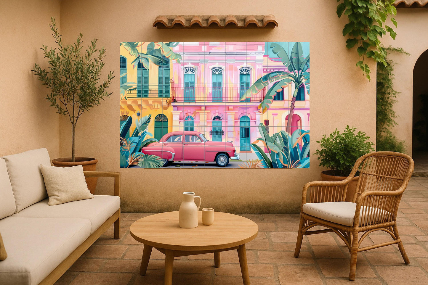 Caribeño en tonos pastel — Garden & Scenery Décor · Tile Wall Art