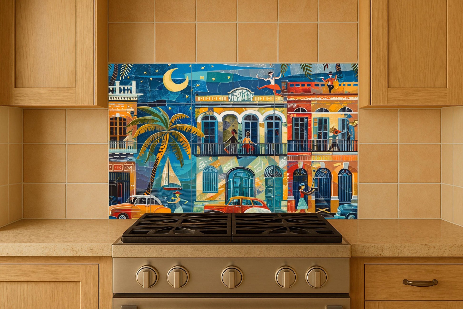 Fresque en Carrelage Habana — Paysage Urbain en Carreaux