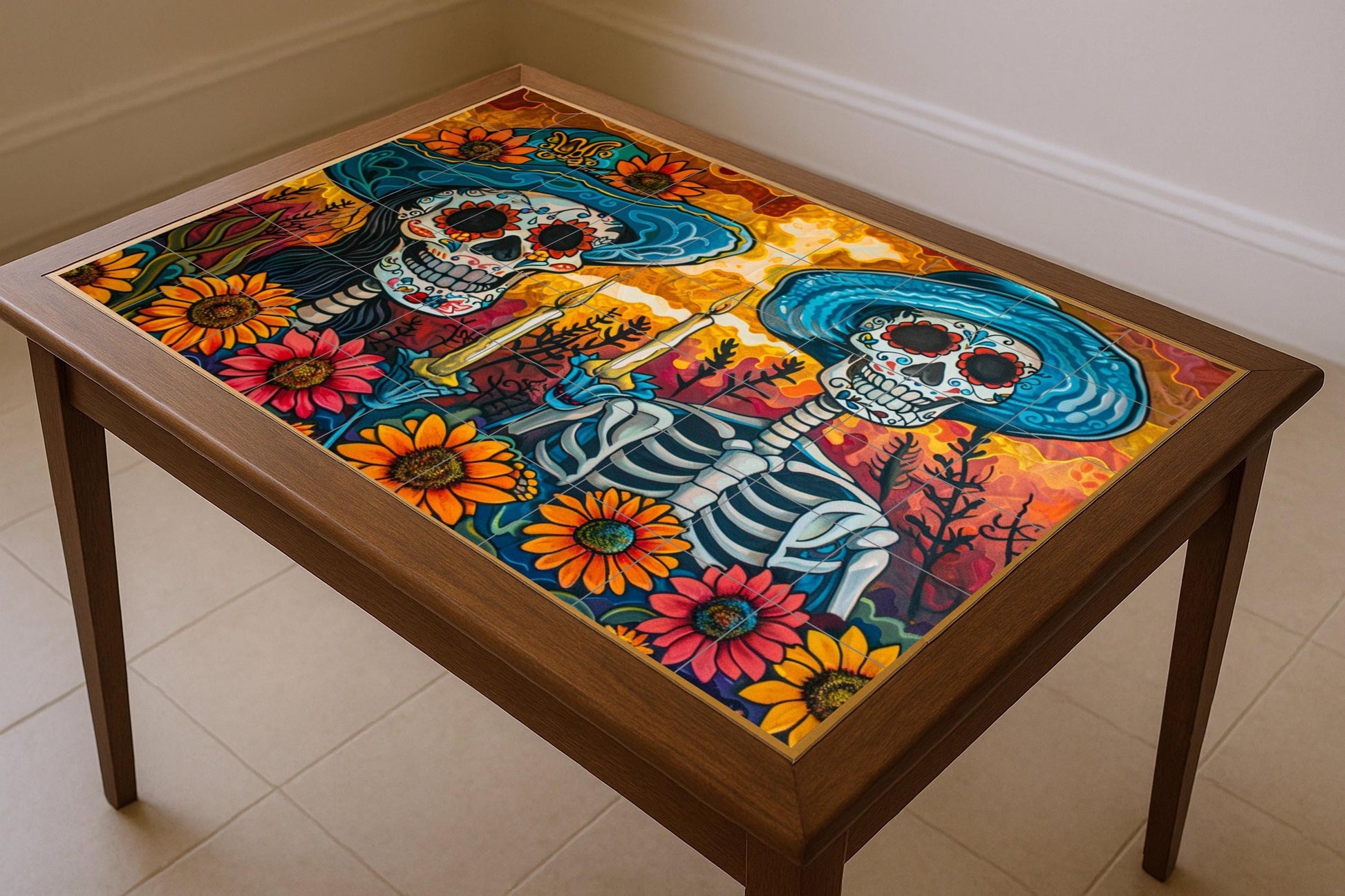 Mural romántico del Día de los Muertos