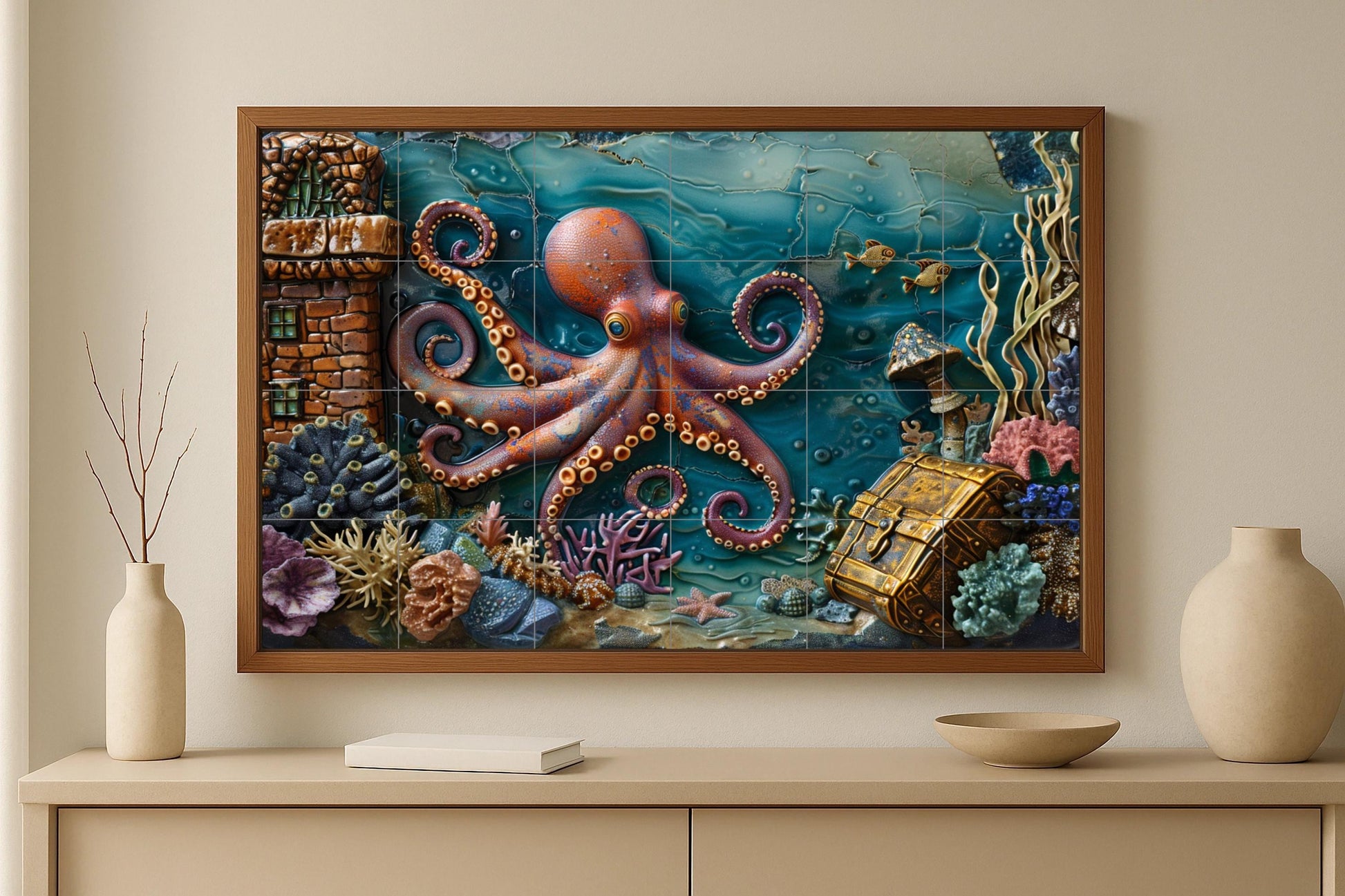 Mural submarino de pulpo