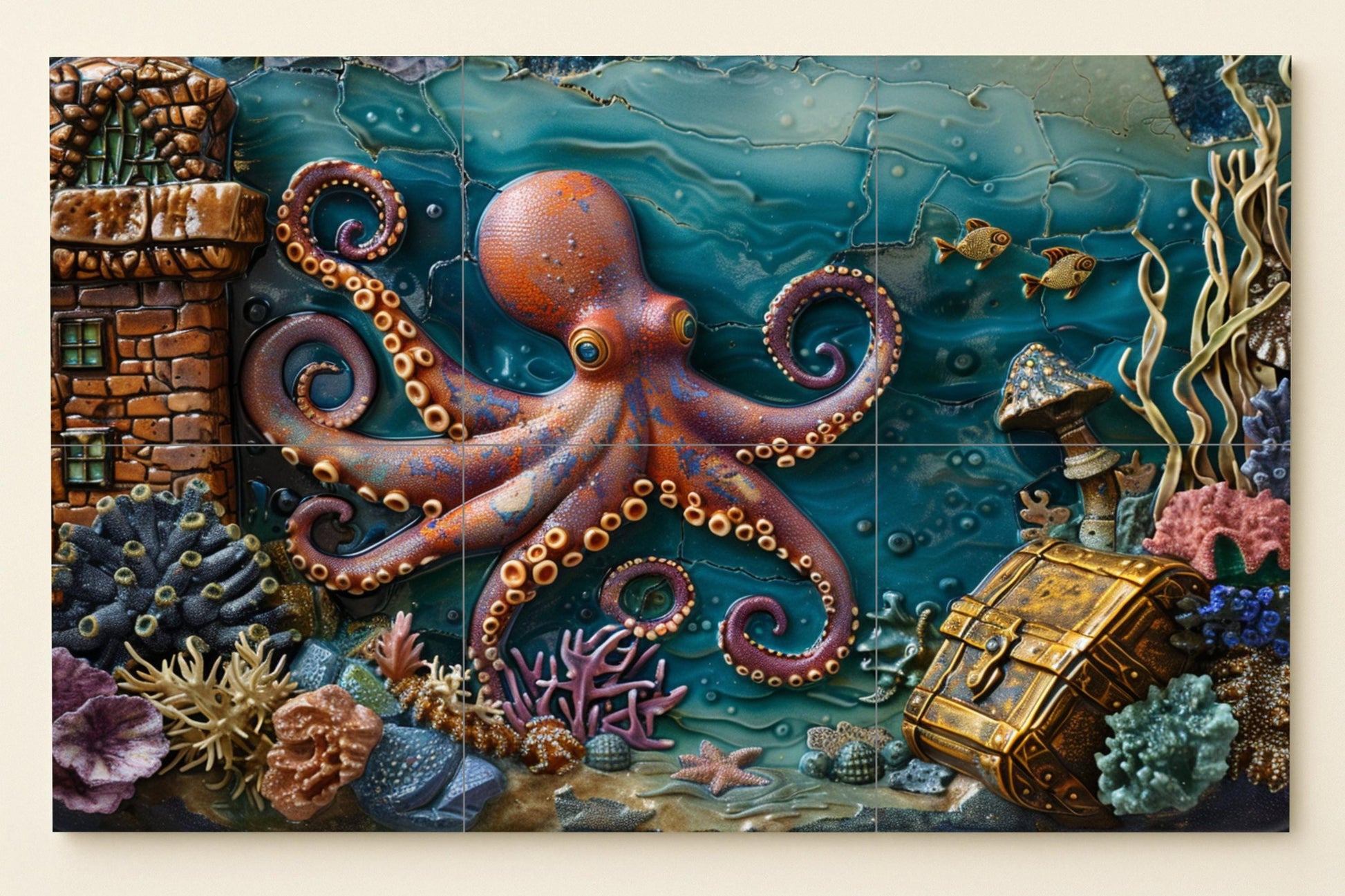 Mural submarino de pulpo