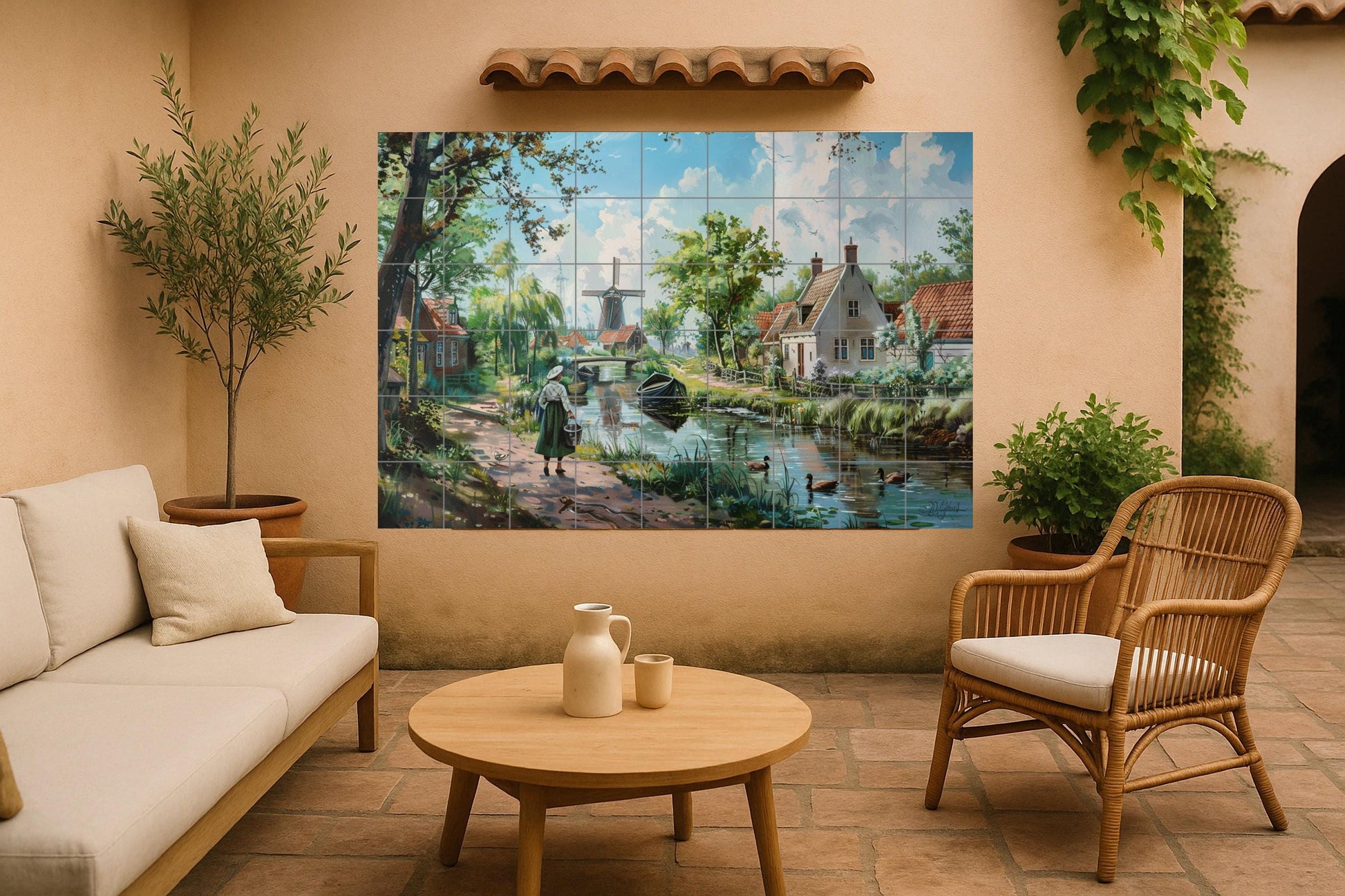 Romantic of the Countryside holandesa — Nature Wall Art · Ceramic Tile Mural