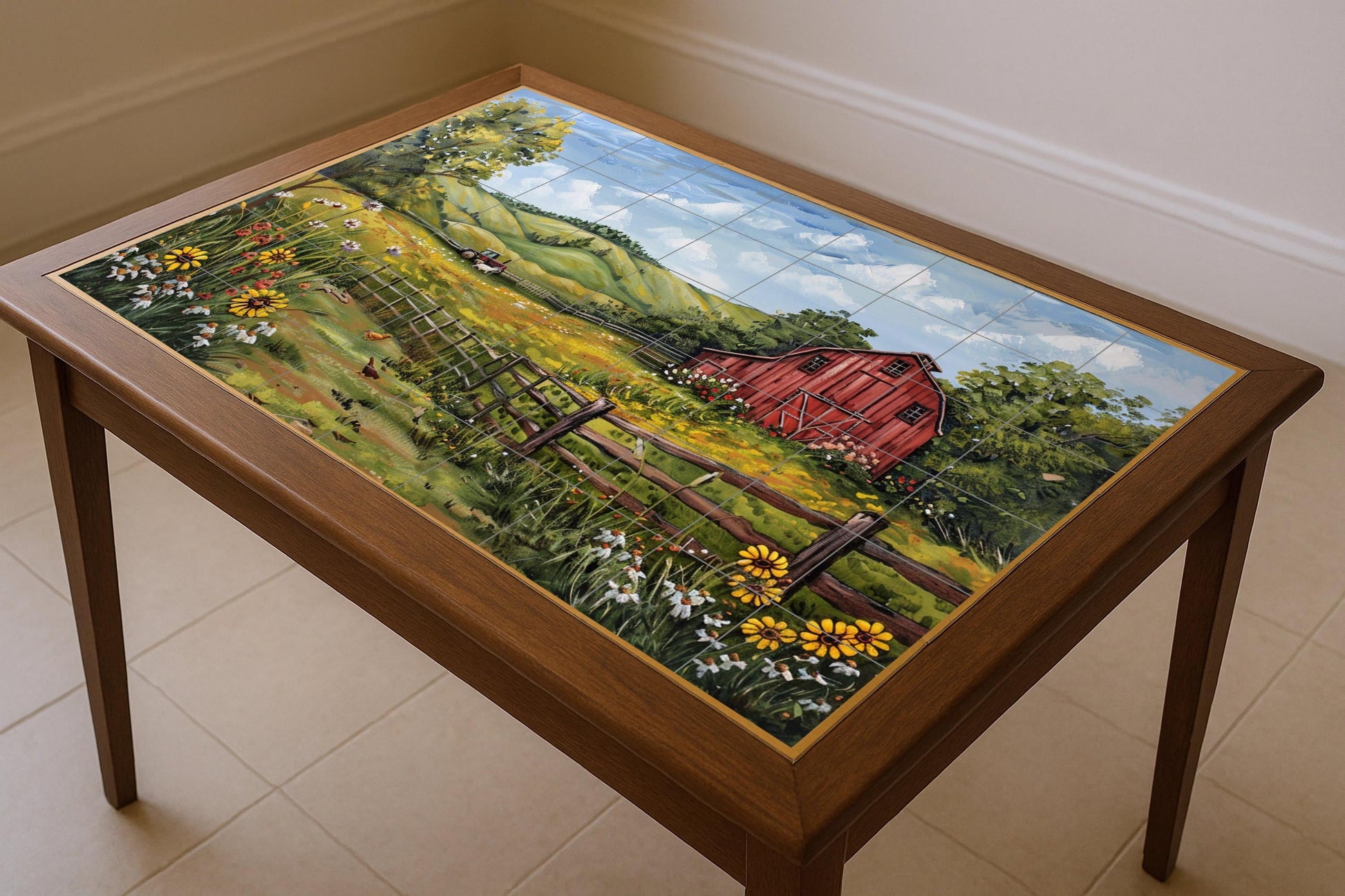 A Farm americana — Flowers & Landscape Art · Ceramic Tile Mural
