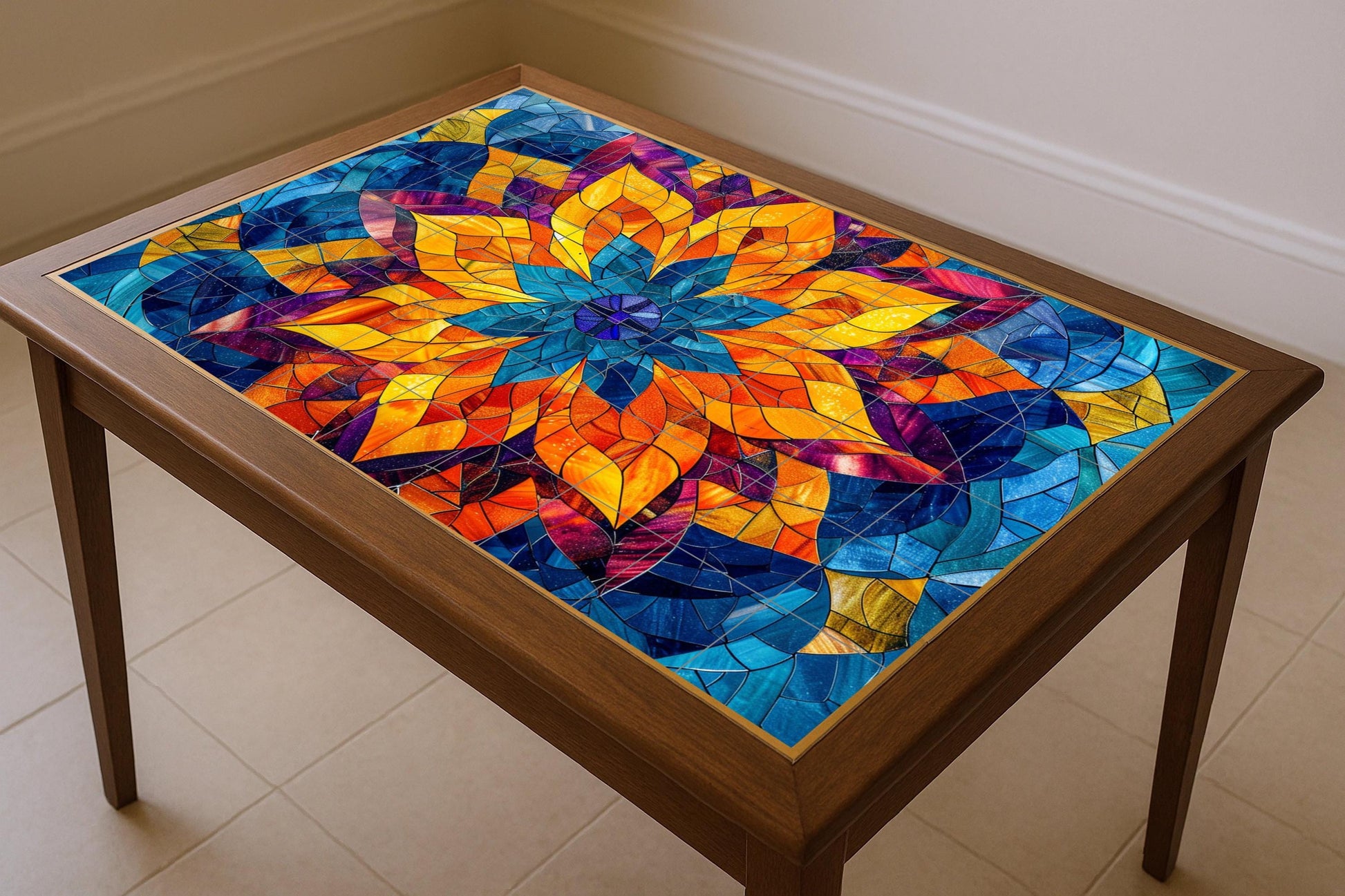 Mandala di loto Indiano · Murale Ceramico — Decoro Giardino e Natura