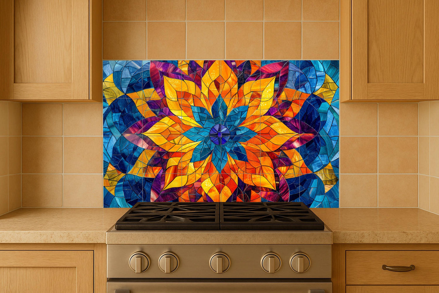 Mandala di loto Indiano · Murale Ceramico — Decoro Giardino e Natura