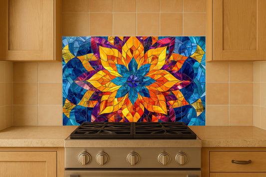 Mandala of loto Indian · Ceramic Wall Mural — Flowers & Landscape Art