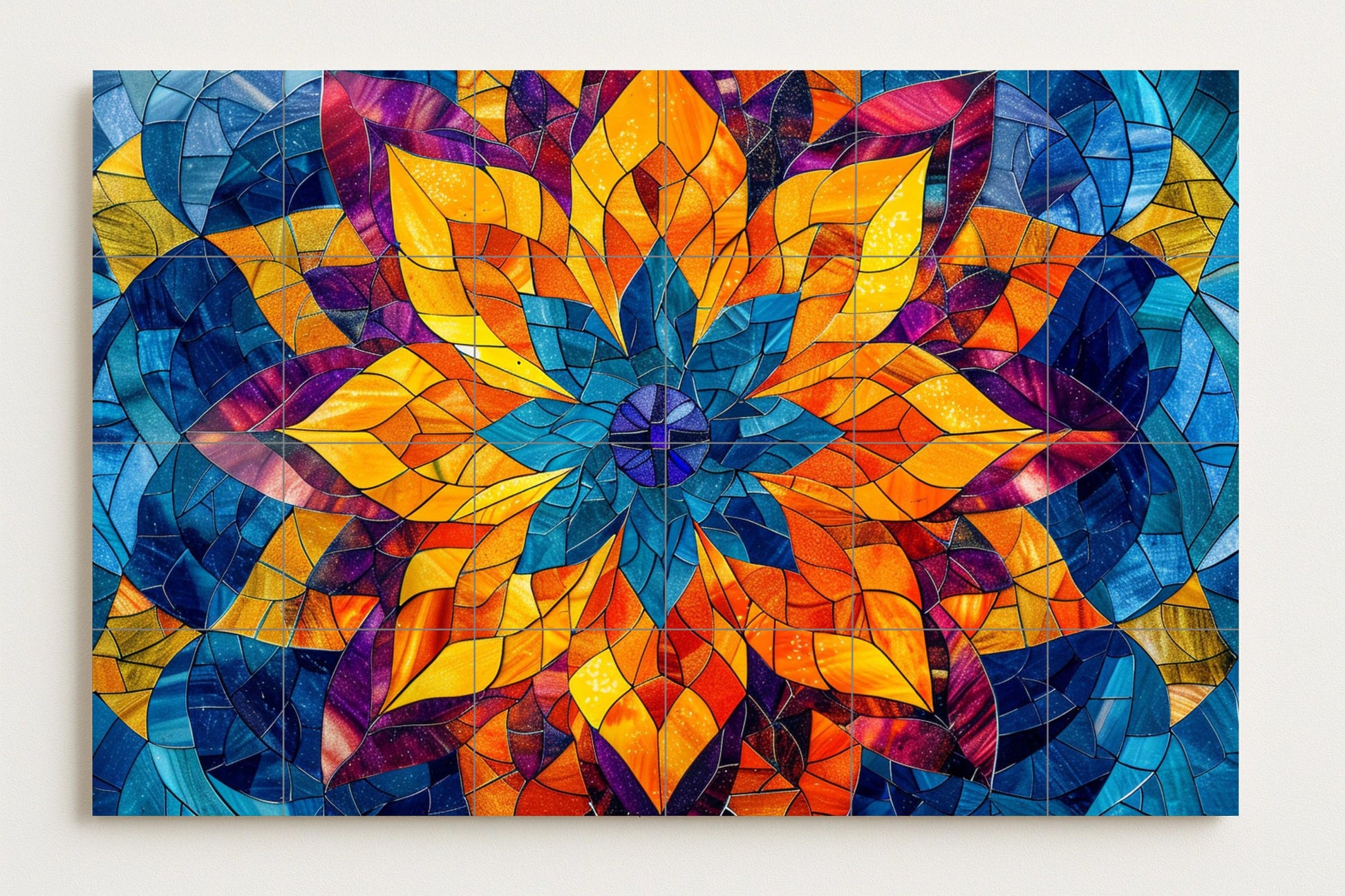 Mandala di loto Indiano · Murale Ceramico — Decoro Giardino e Natura