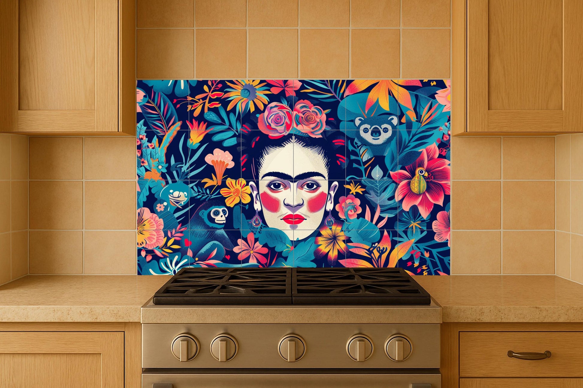 Frida Kahlo — Murale in Piastrelle di Ceramica · Paesaggio Botanico