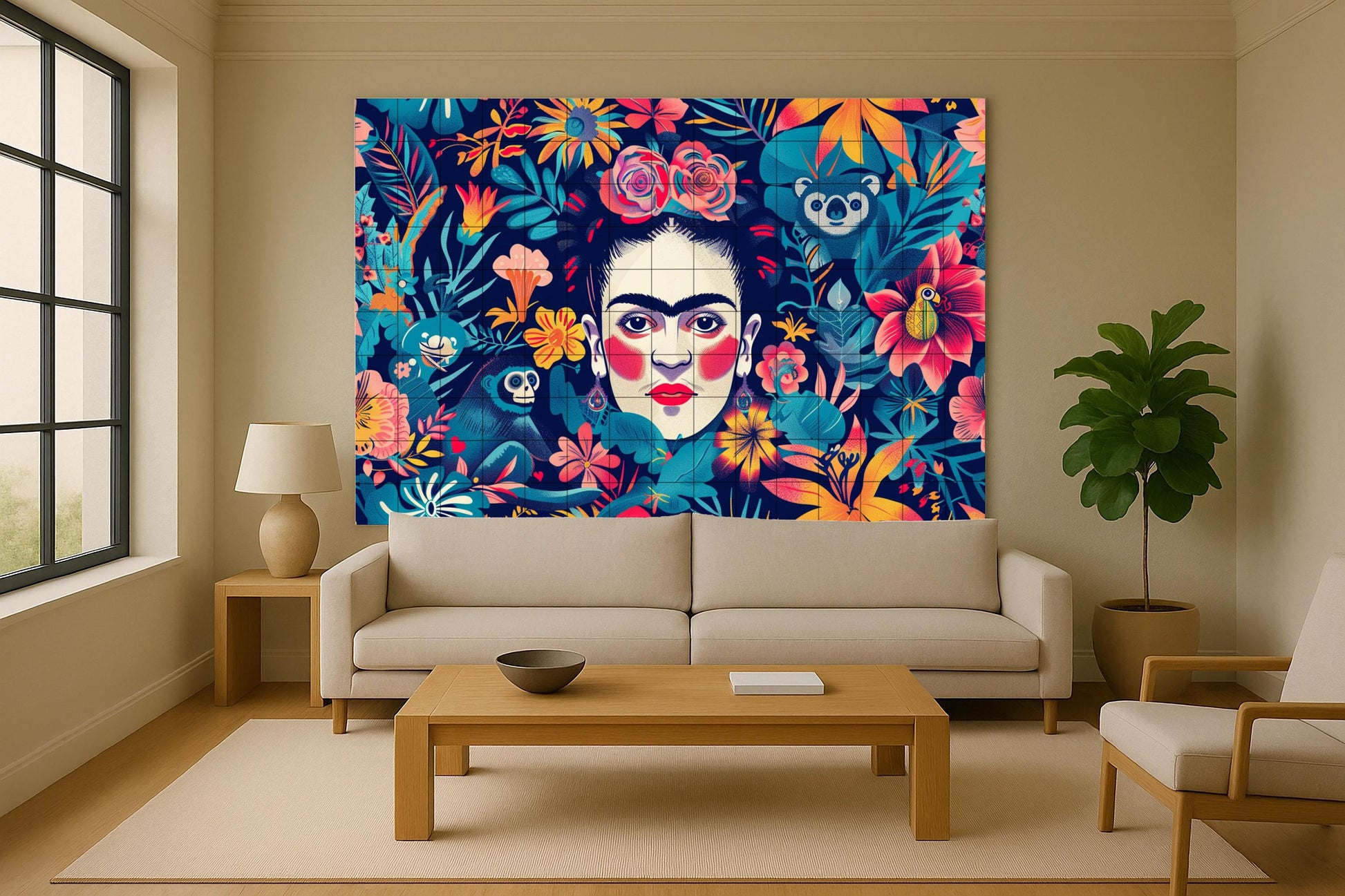 Frida Kahlo — Murale in Piastrelle di Ceramica · Paesaggio Botanico