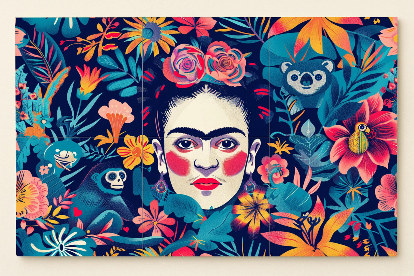 Frida Kahlo — Murale in Piastrelle di Ceramica · Paesaggio Botanico