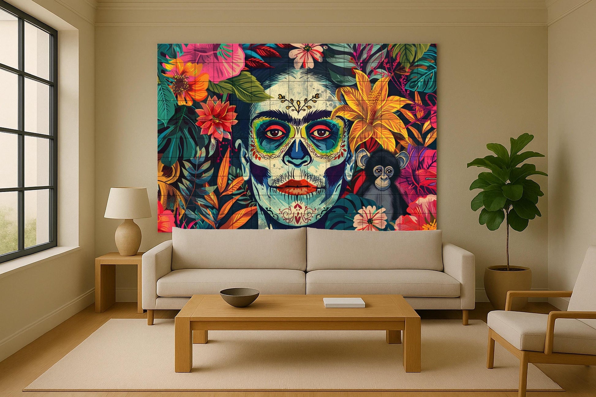 Jungla di Calaveras di Frida Kahlo · Murale Ceramico — Decoro Giardino e Natura