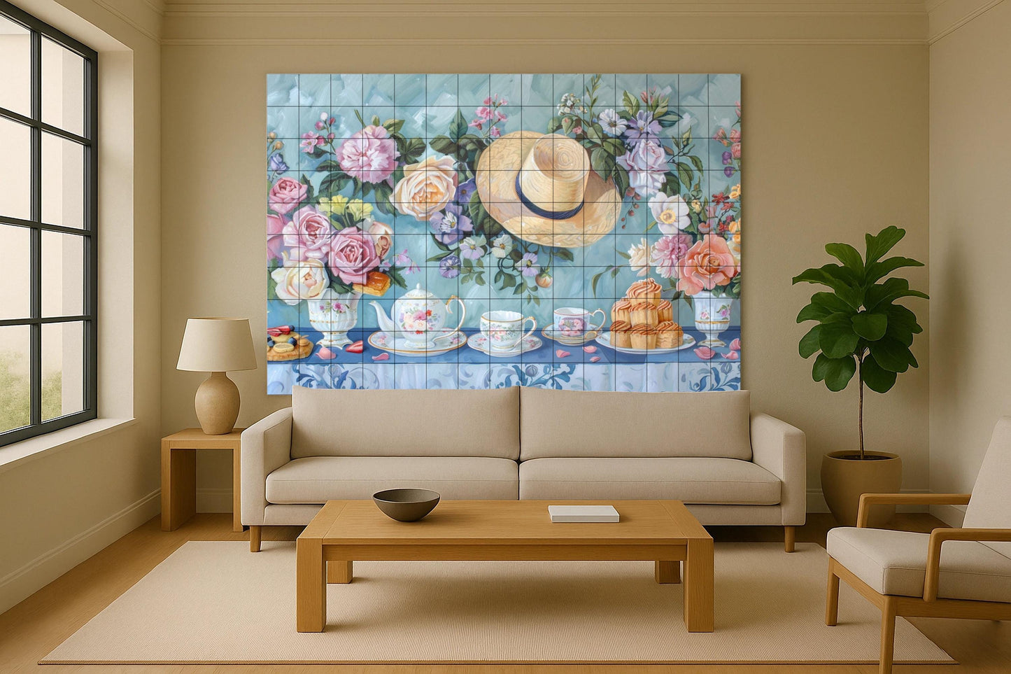 Vintage inglés de la hora del té — Murale in Piastrelle di Ceramica · Paesaggio Botanico