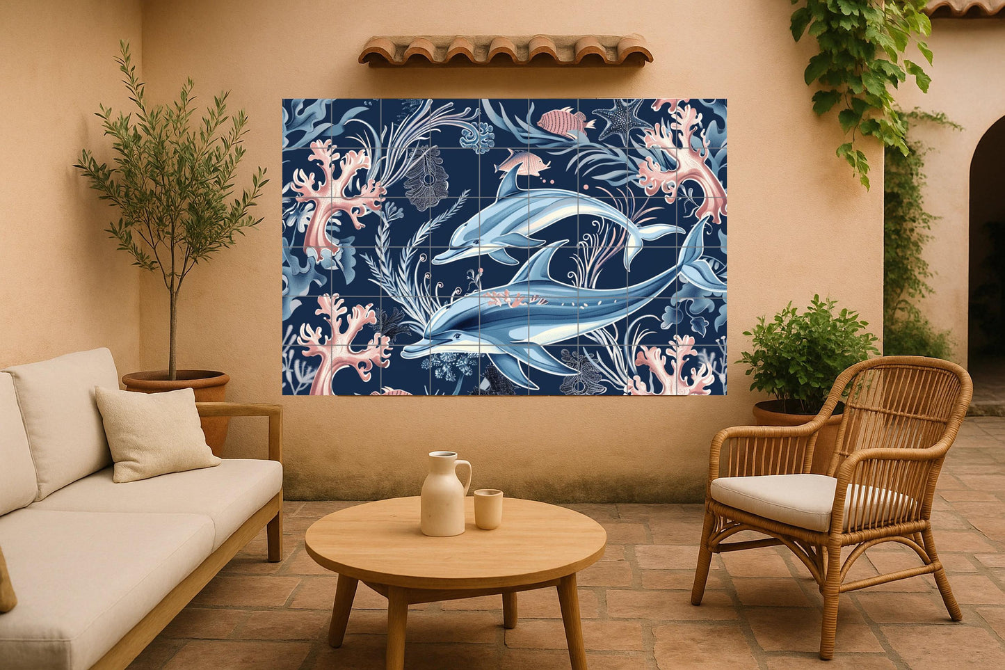 Ocean Tropical · Ceramic Wall Mural — Maritime Tile Art