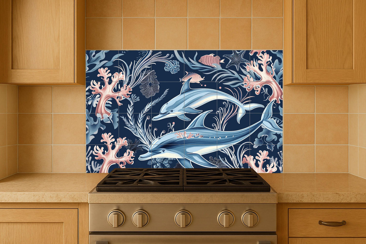 Ocean Tropical · Ceramic Wall Mural — Maritime Tile Art