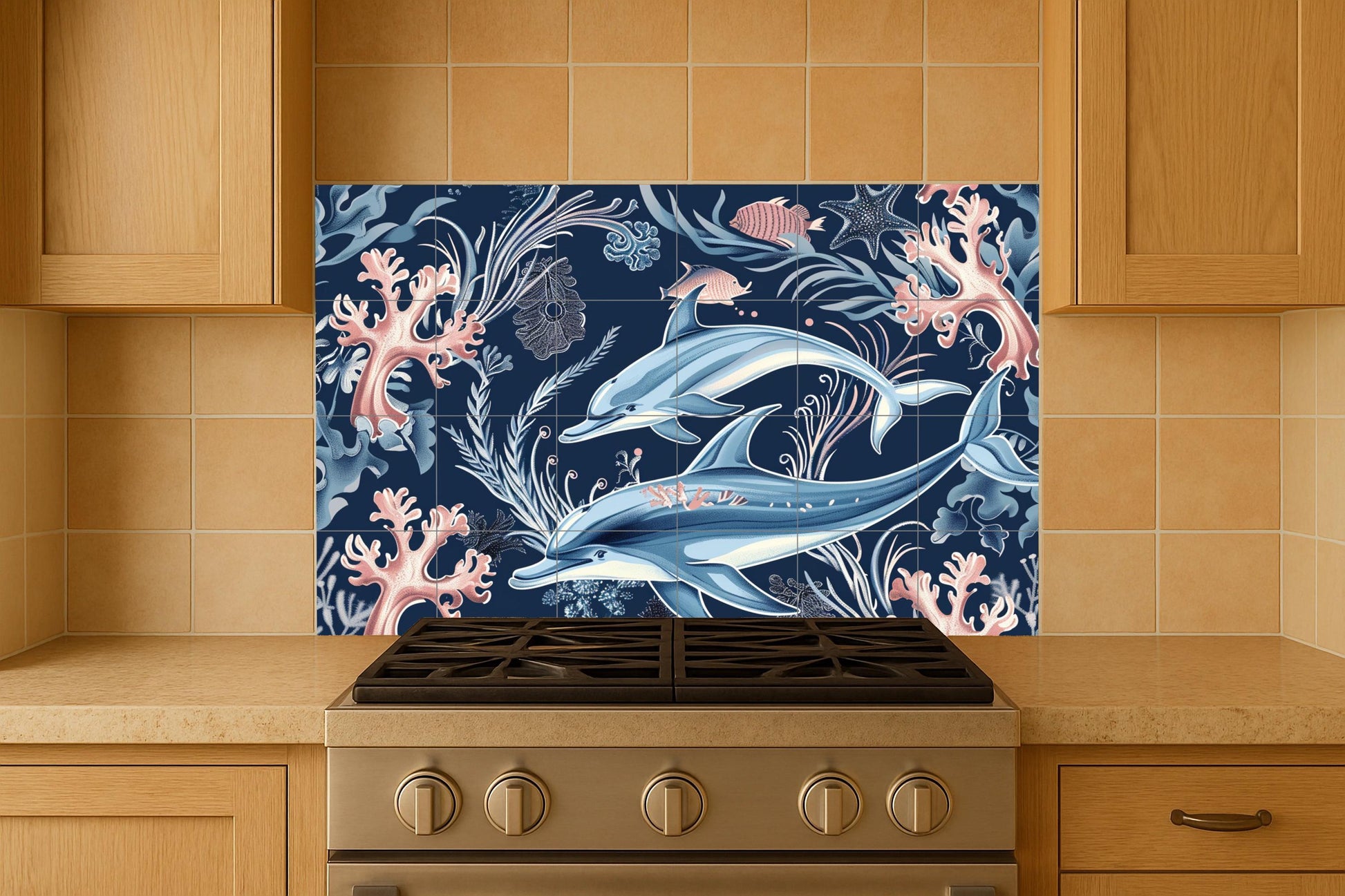 Ocean Tropical · Ceramic Wall Mural — Maritime Tile Art