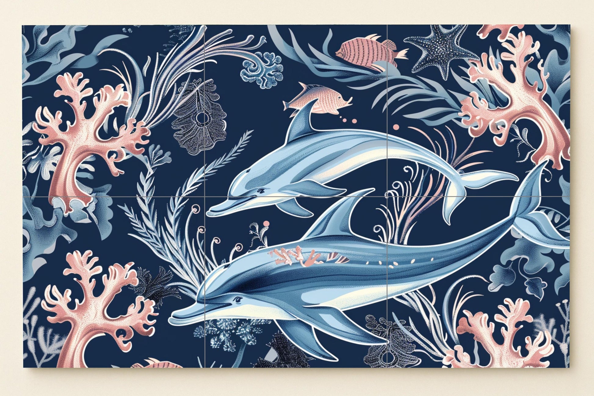 Ocean Tropical · Ceramic Wall Mural — Maritime Tile Art