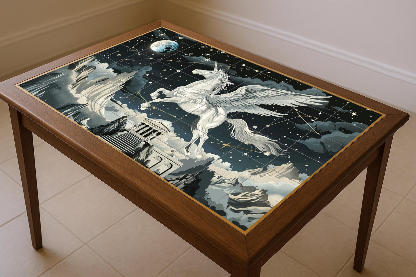Pegaso mítico · Keramik-Wandbild — Mythologische Wandkunst