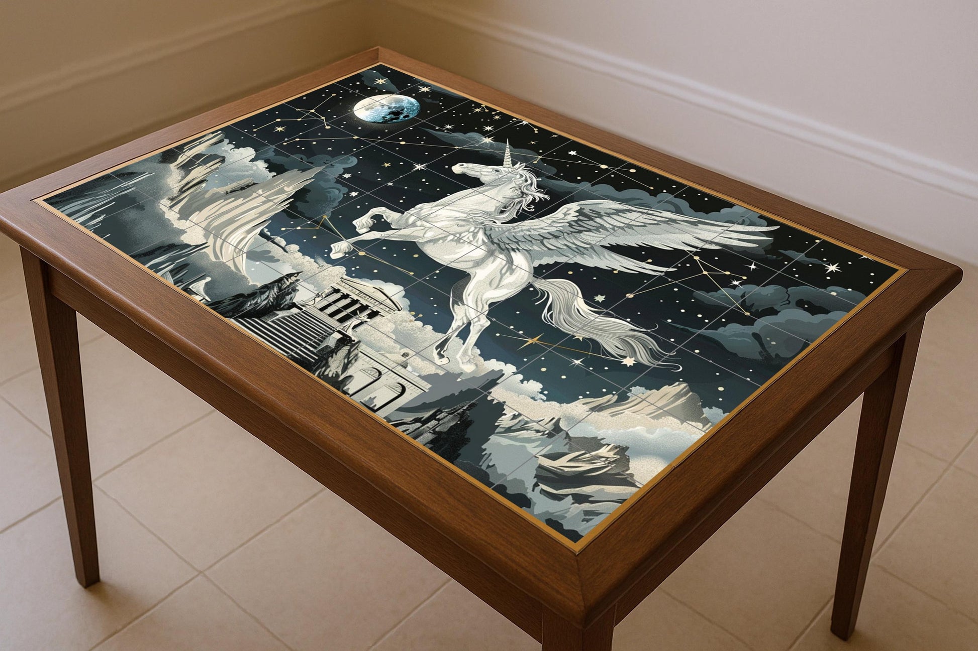 Pegaso mítico · Keramik-Wandbild — Mythologische Wandkunst