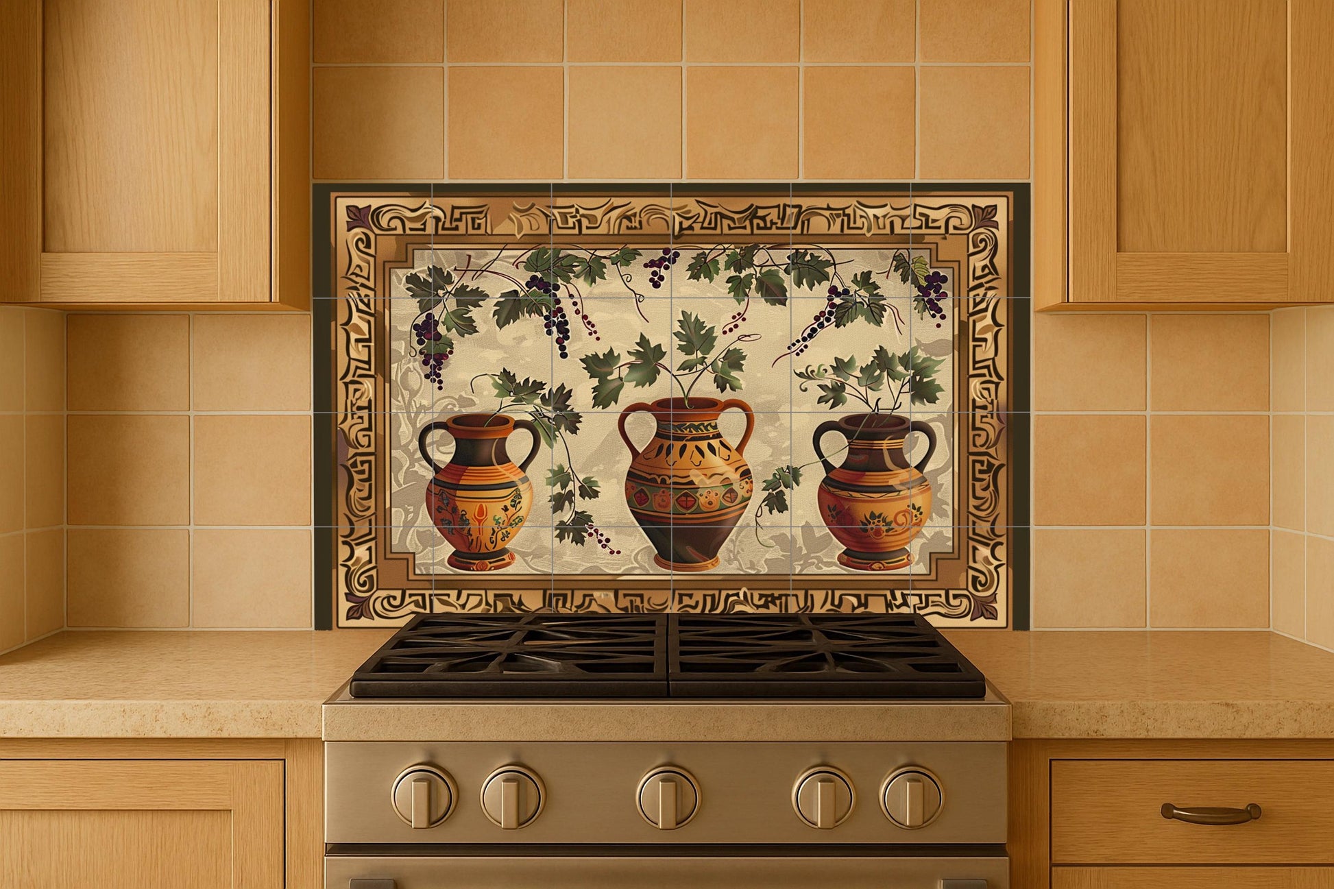 Ánfora mediterránea · Fresque Céramique — Décor Mural Culinaire