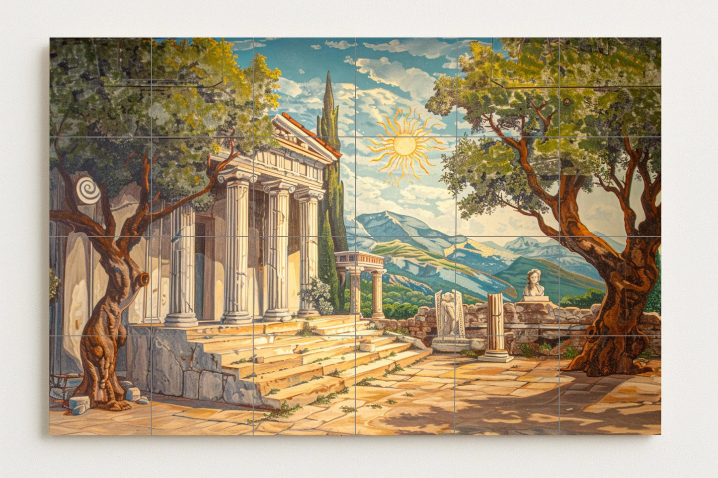 Fliesenbild Ein templo Griechisch — Ornamentales Wandpaneel