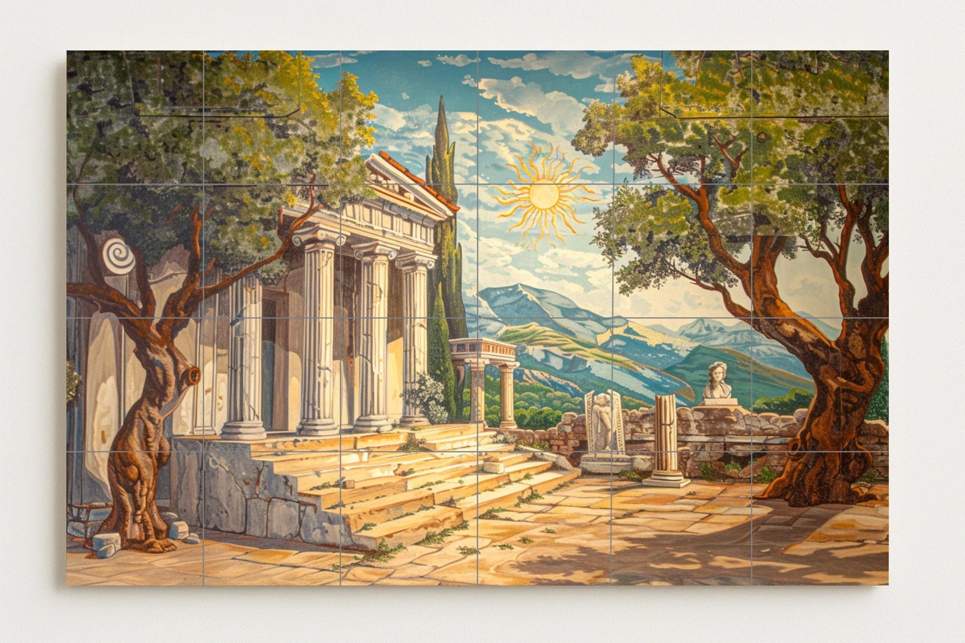 Fliesenbild Ein templo Griechisch — Ornamentales Wandpaneel