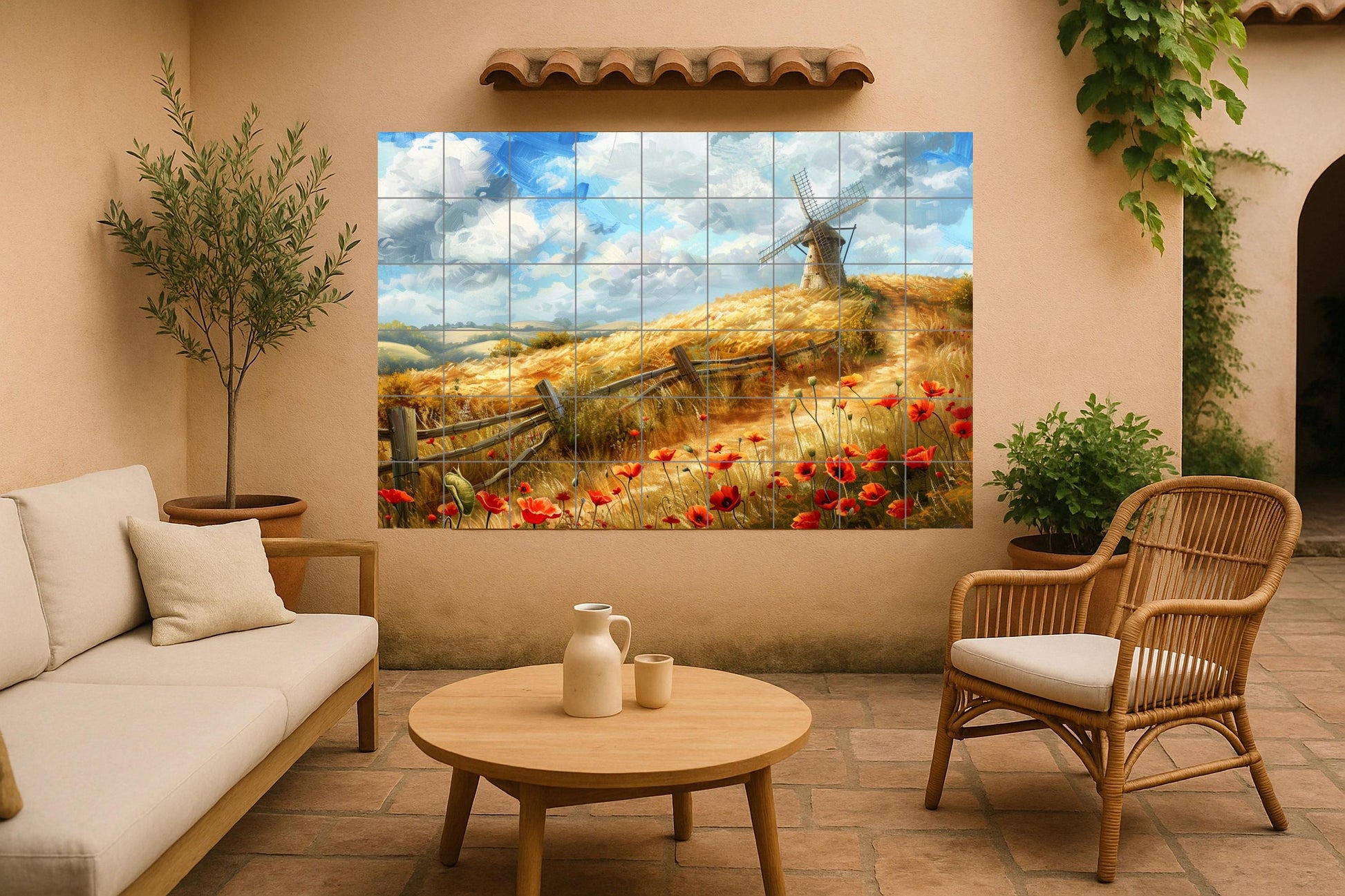 Landschaft inglesa — Blumen & Landschaften, Wandkunst aus Keramikfliesen