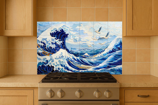 Ceramic Tile Mural: Gran Wave — Museum Art Reproduction