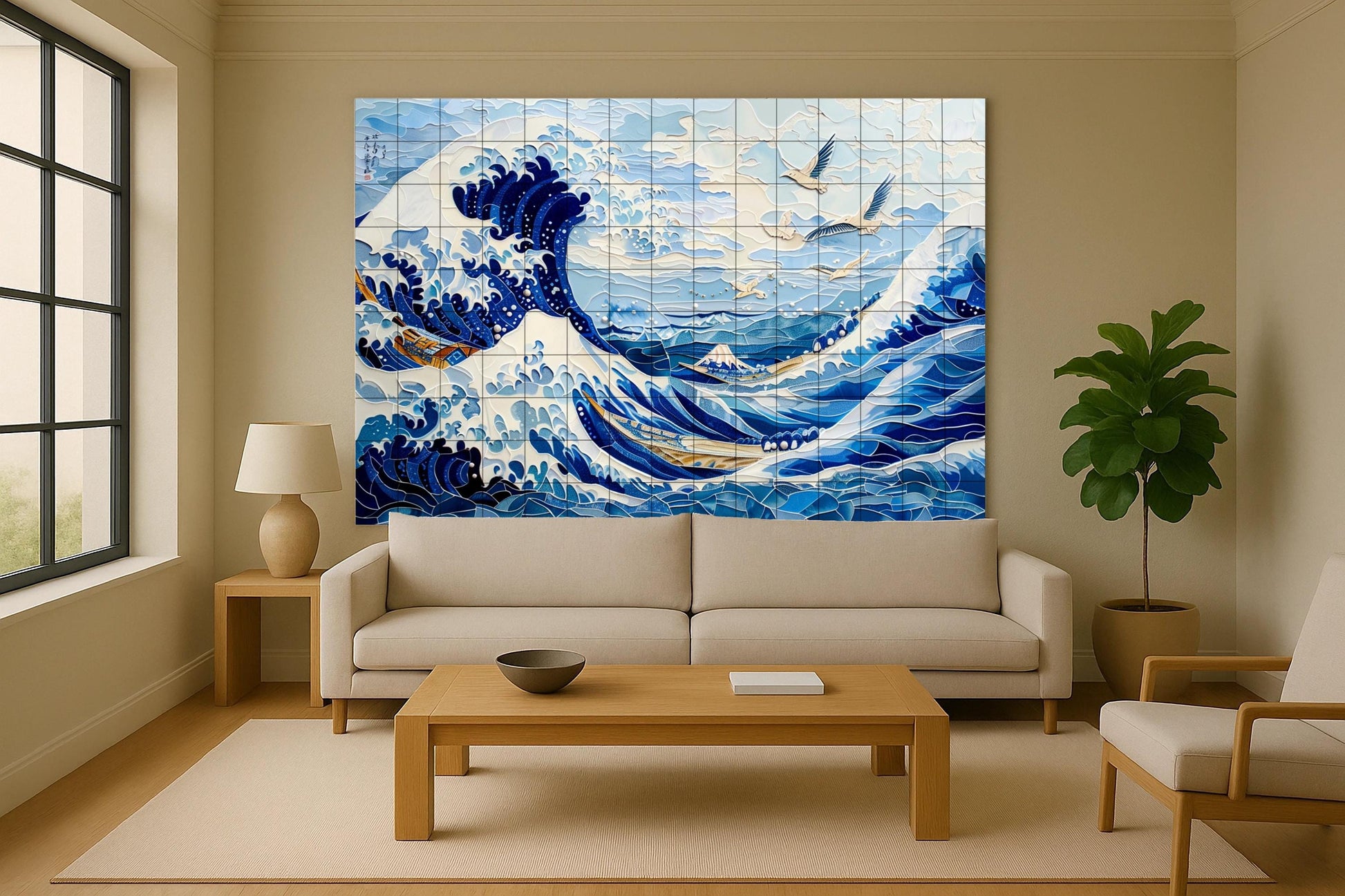 Ceramic Tile Mural: Gran Wave — Museum Art Reproduction