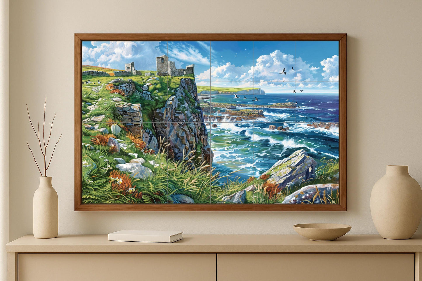 Irlanda des Norte · Keramik-Wandbild — Blumen & Landschaften