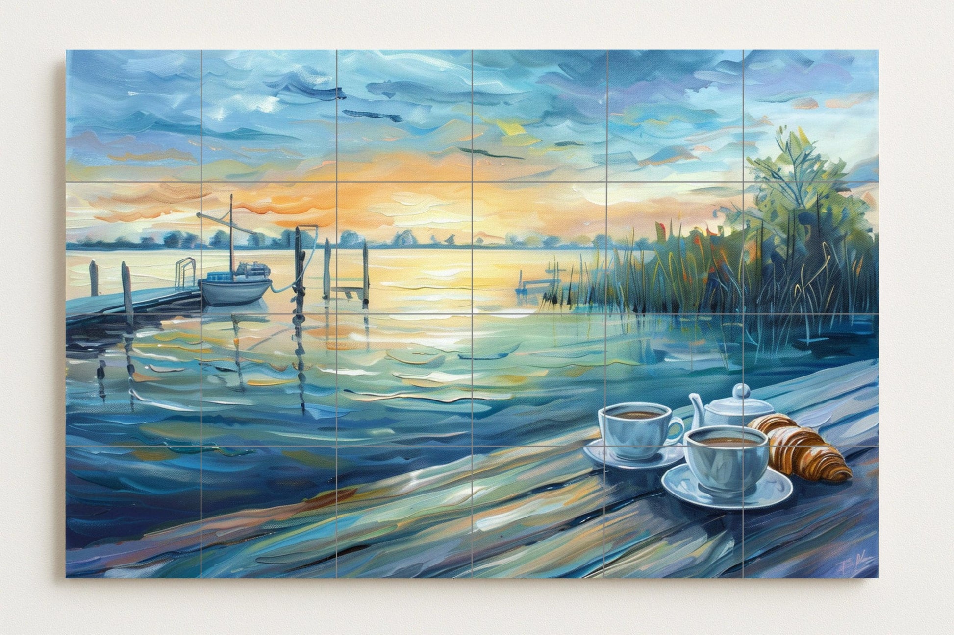 Am See · Keramik-Wandbild — Kulinarischer Wanddekor