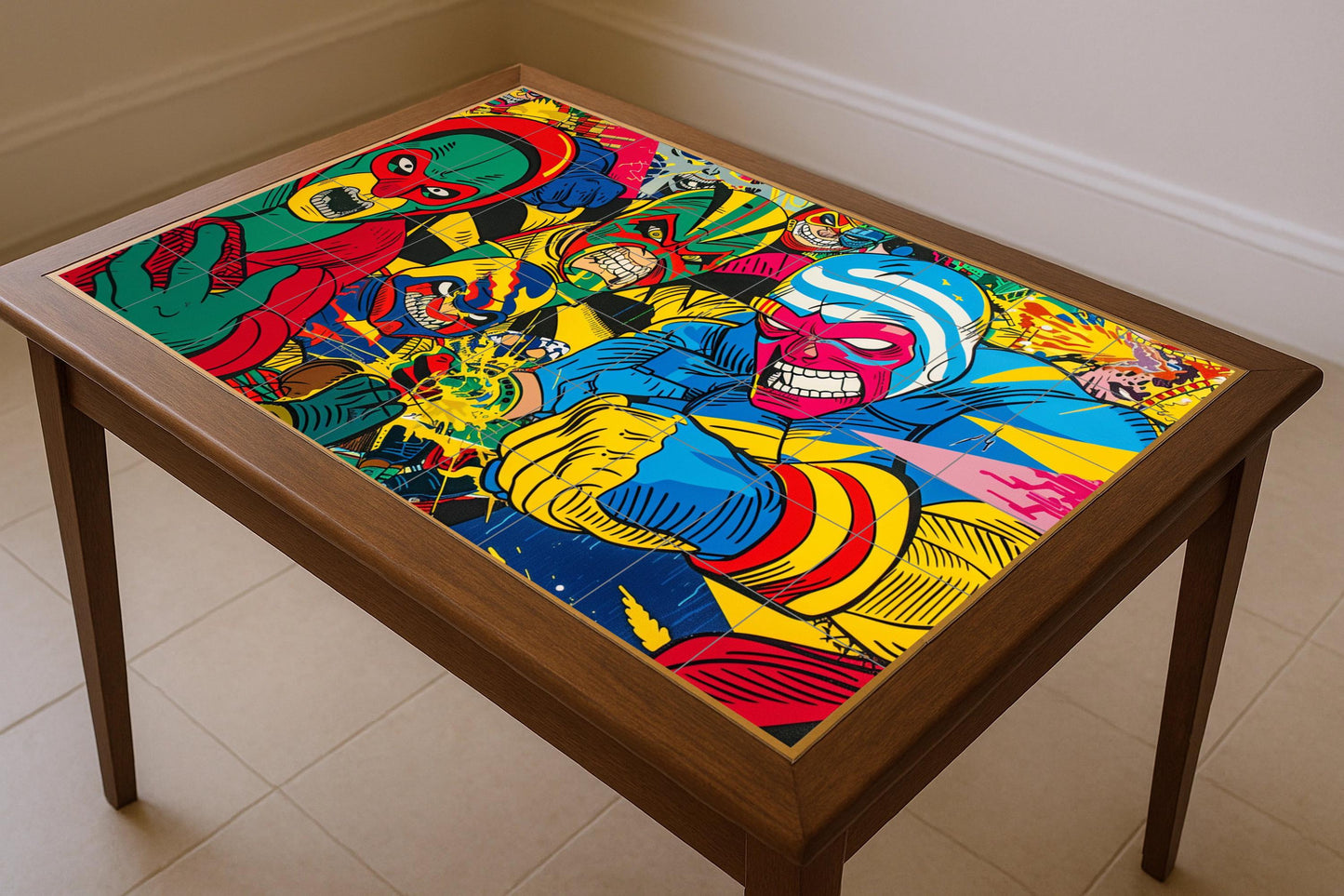Lucha libre — Fresque Murale en Carreaux de Céramique · Décor d'Art Populaire
