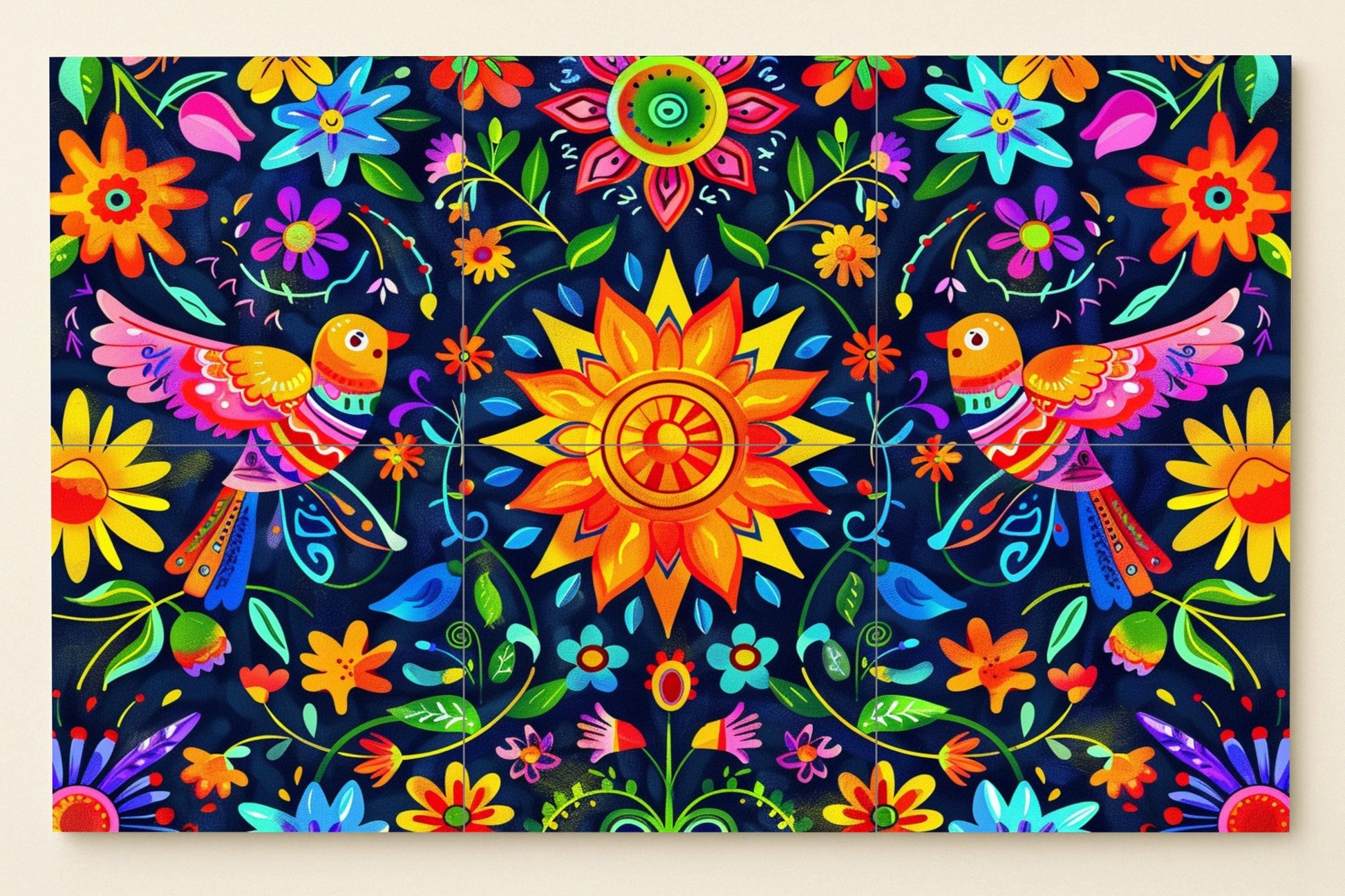Fresque en Carrelage Otomíes — Paysage Botanique