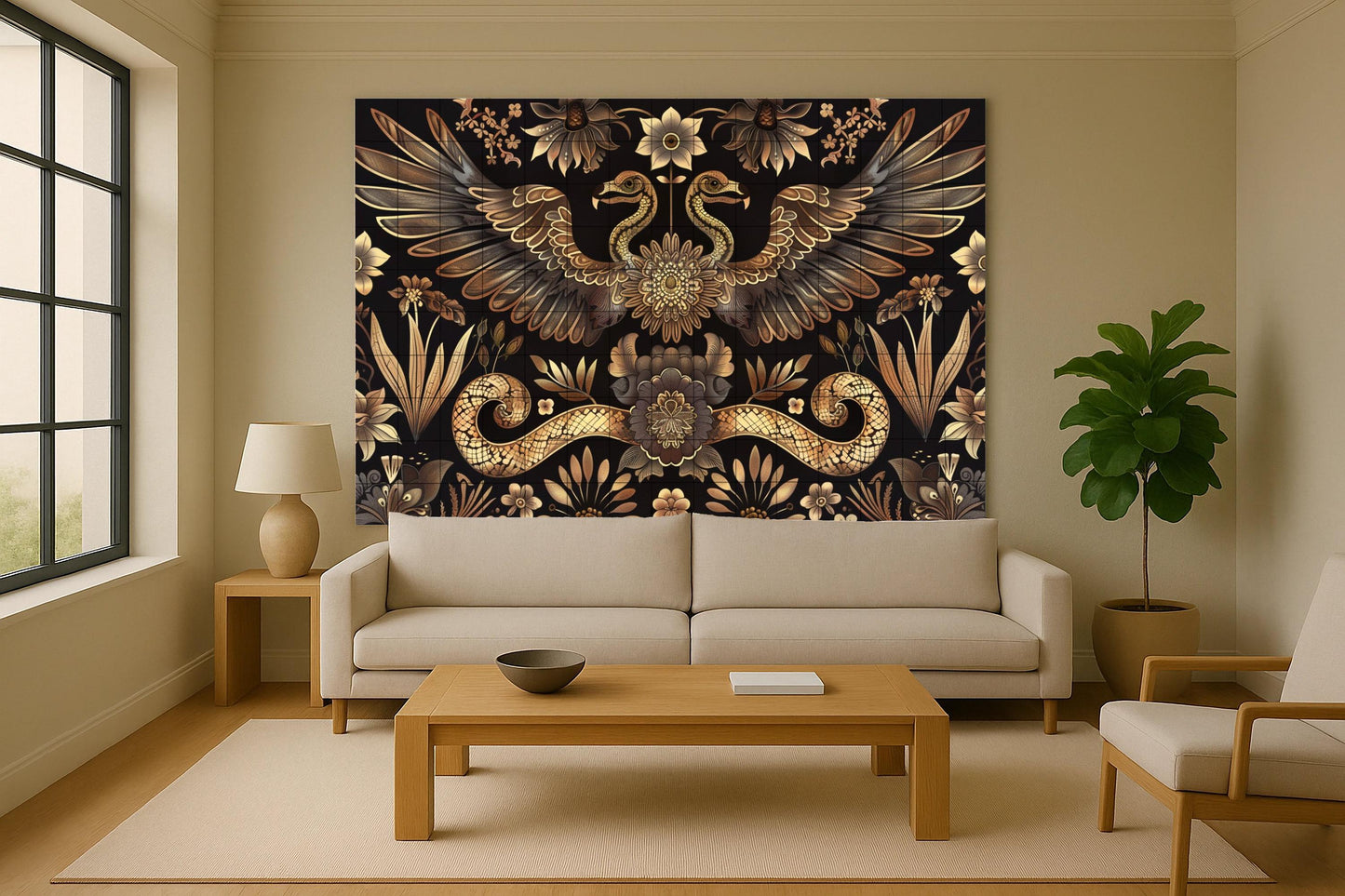 Oiseaux de Art Populaire · Fresque Céramique — Décor Jardin et Nature