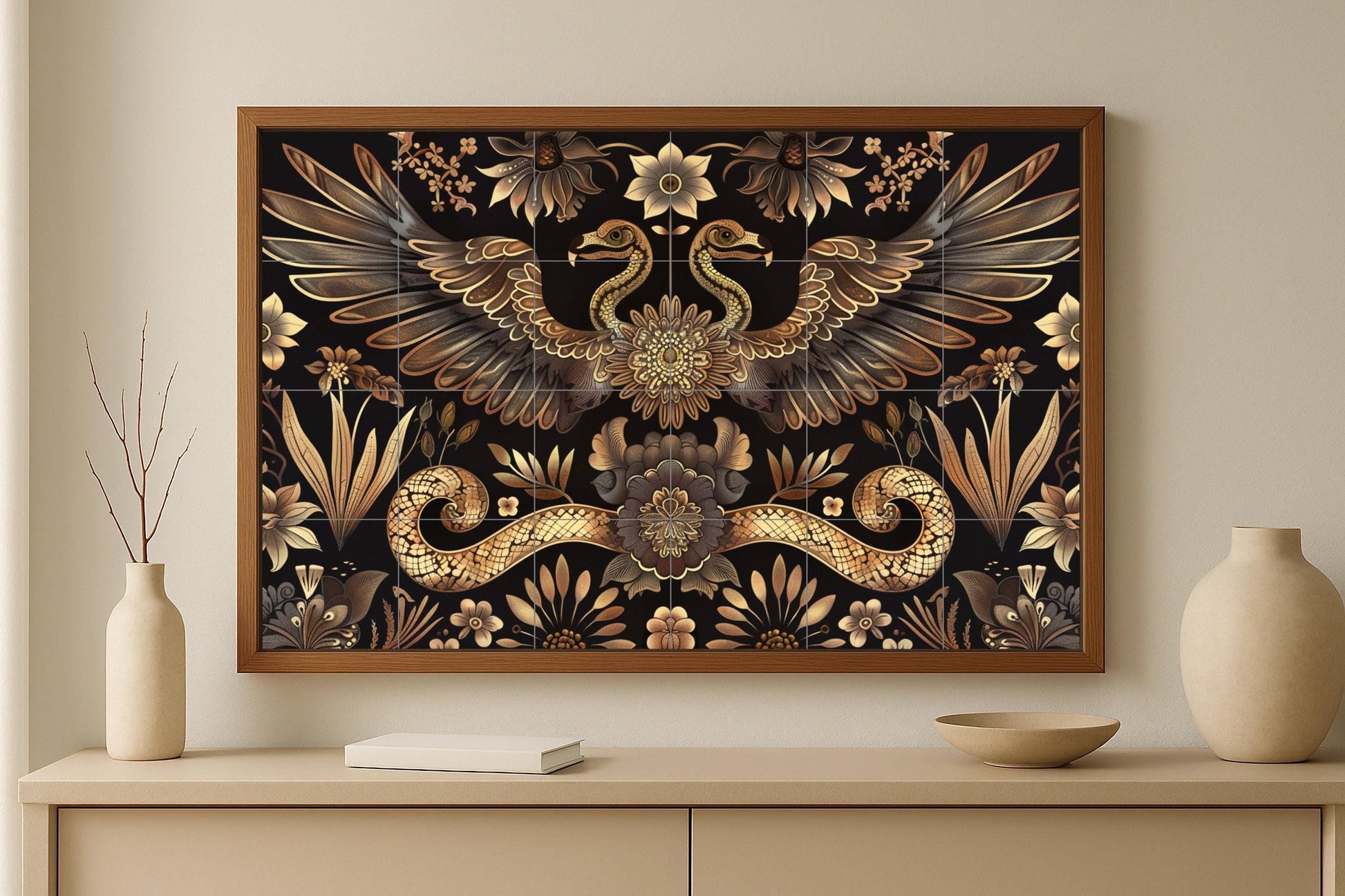 Oiseaux de Art Populaire · Fresque Céramique — Décor Jardin et Nature