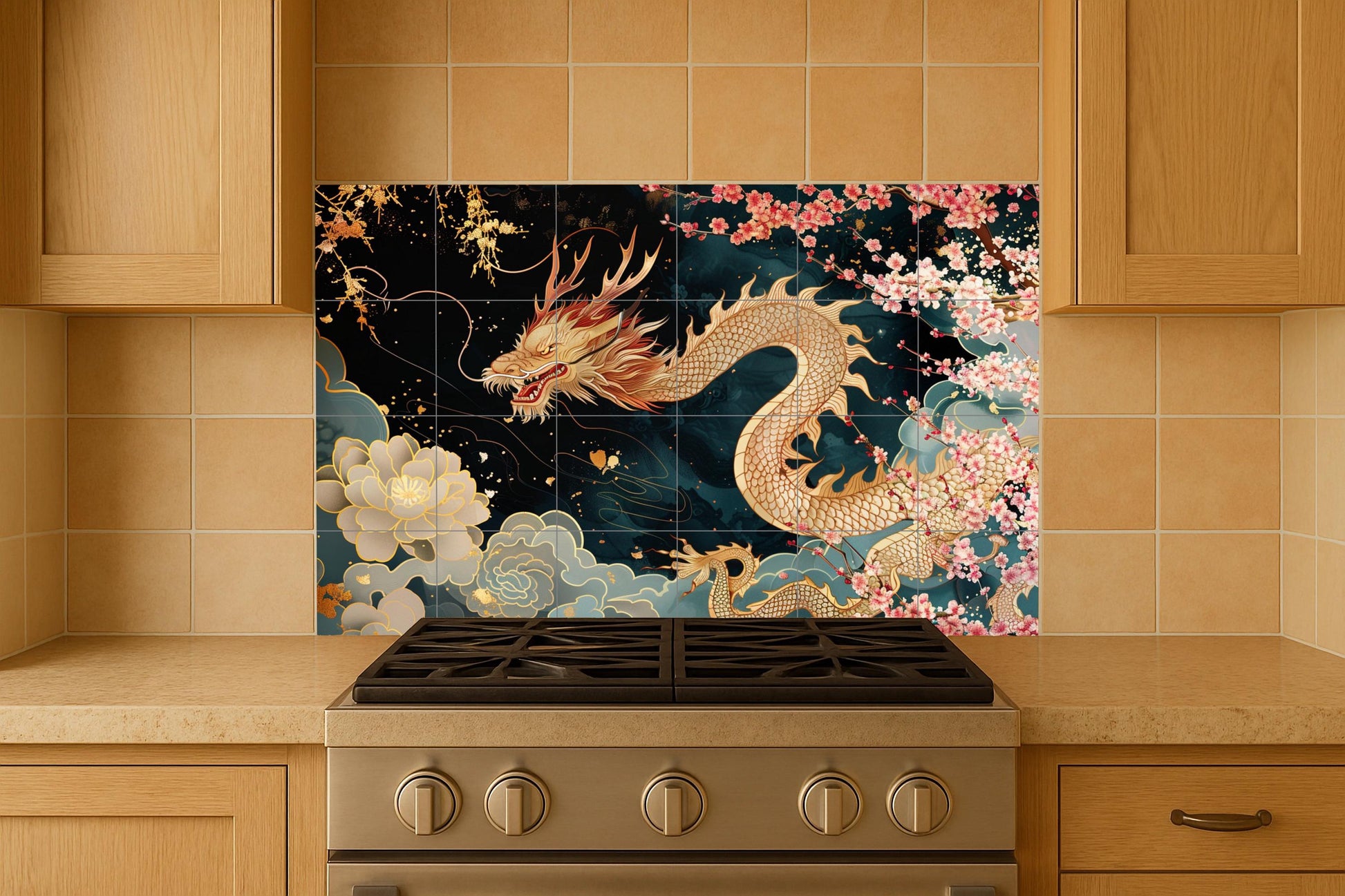 Dragon asiático — Légendes et Épopées, Art Mural en Céramique