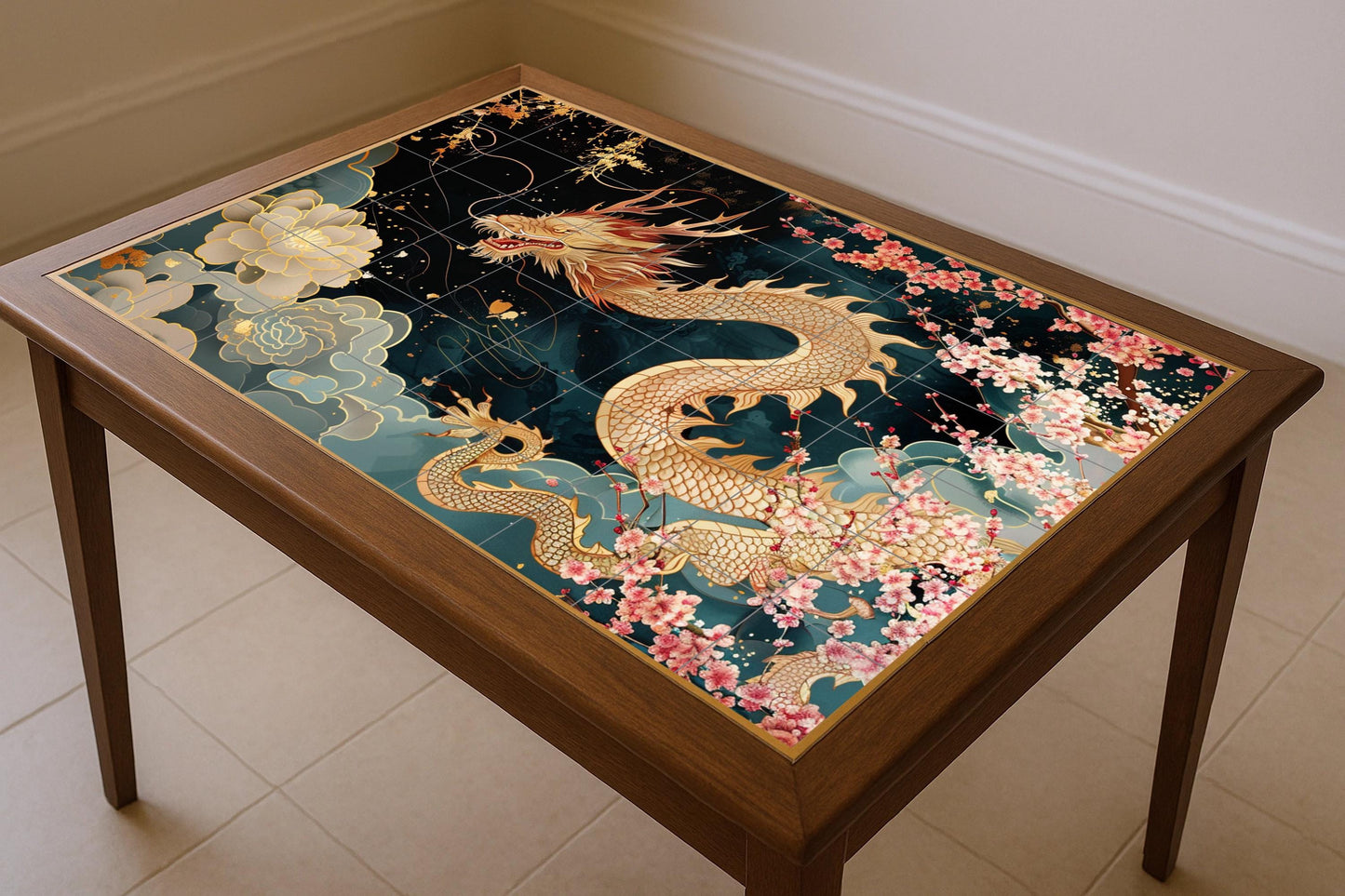 Dragon asiático — Légendes et Épopées, Art Mural en Céramique