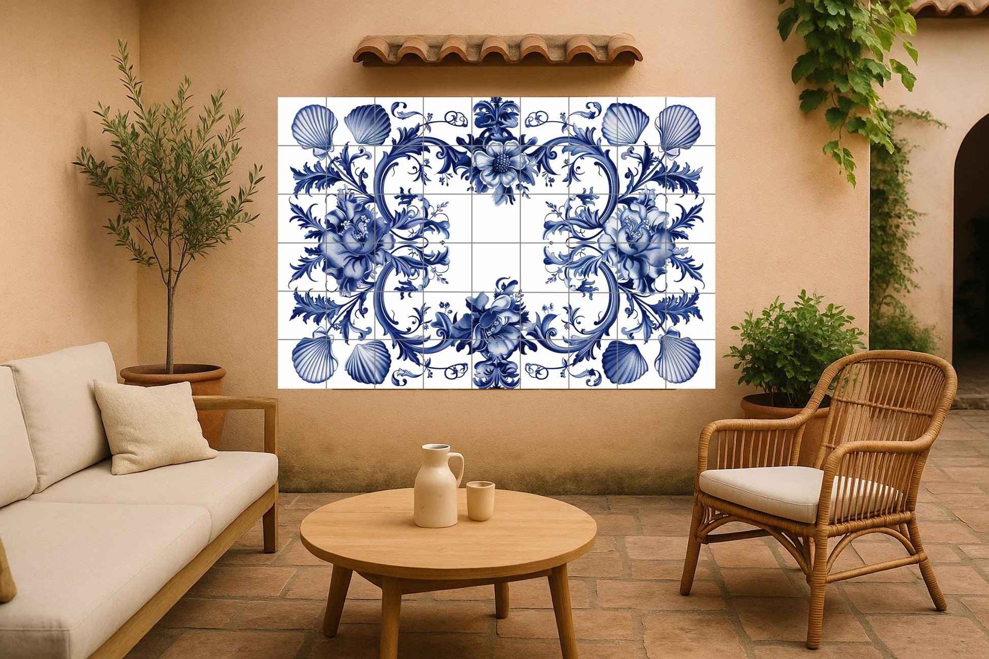 Mural floral de Delft — Barrocos holandeses