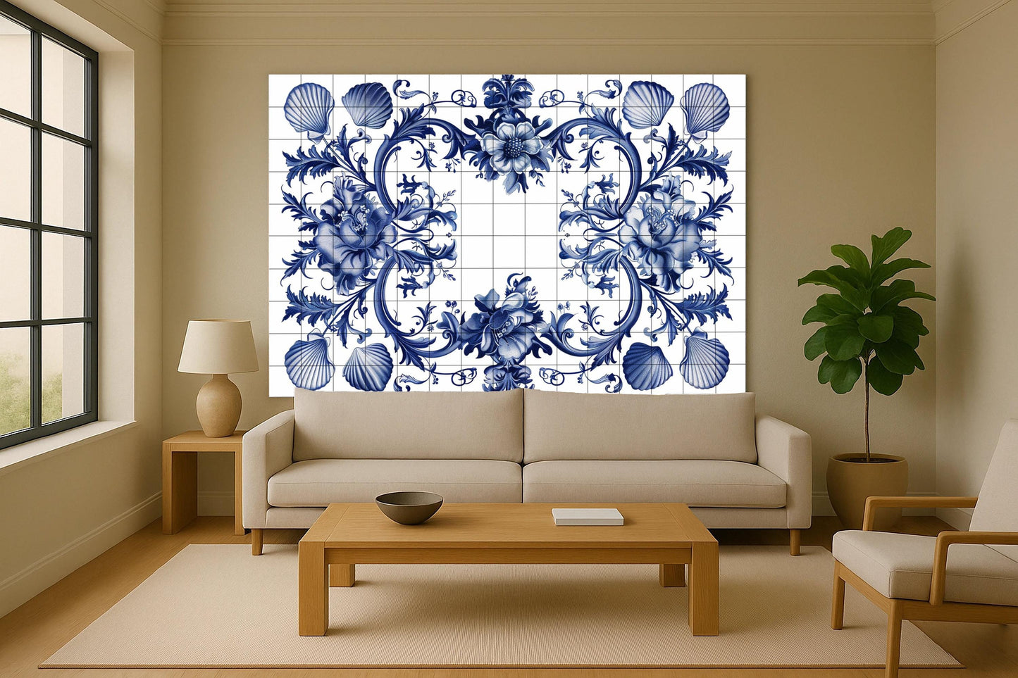 Mural floral de Delft — Barrocos holandeses