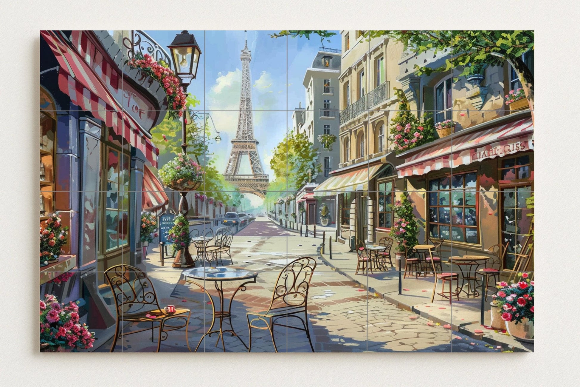 Café parisino — Art Rustique de Ferme, Art Mural en Céramique