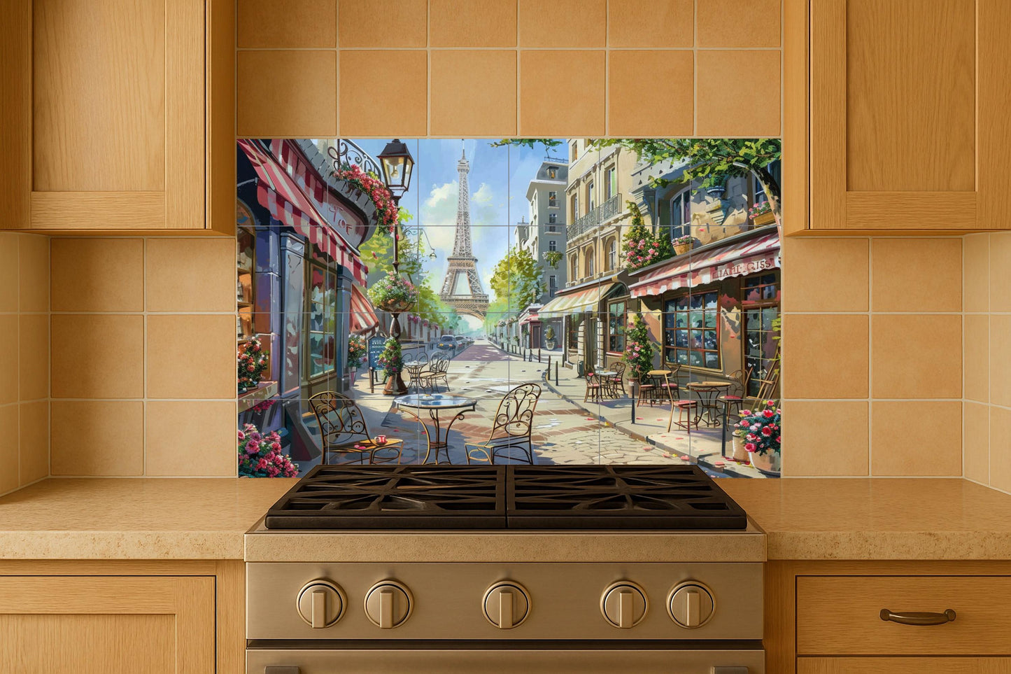 Café parisino — Art Rustique de Ferme, Art Mural en Céramique