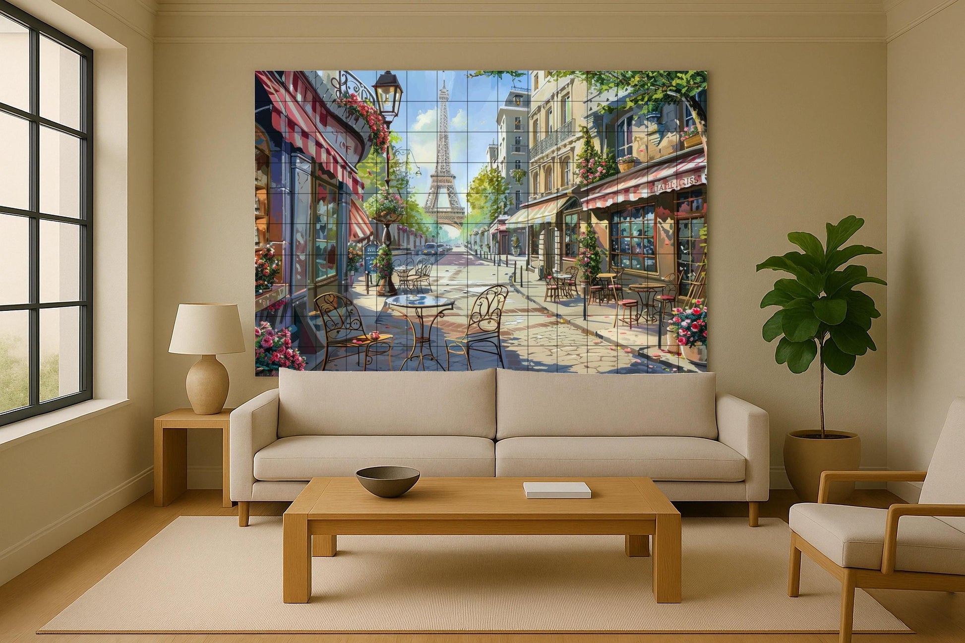 Café parisino — Art Rustique de Ferme, Art Mural en Céramique