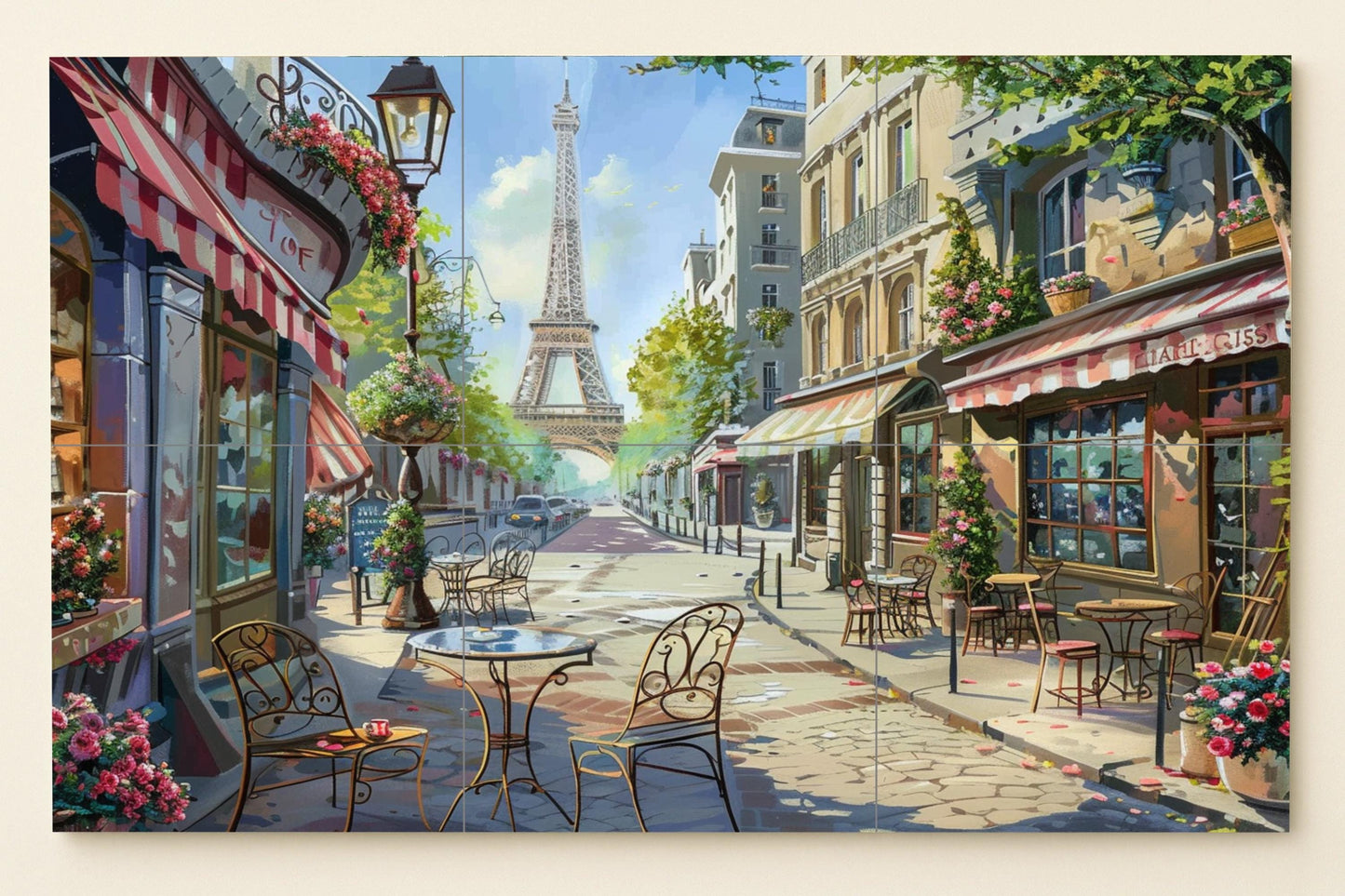 Café parisino — Art Rustique de Ferme, Art Mural en Céramique