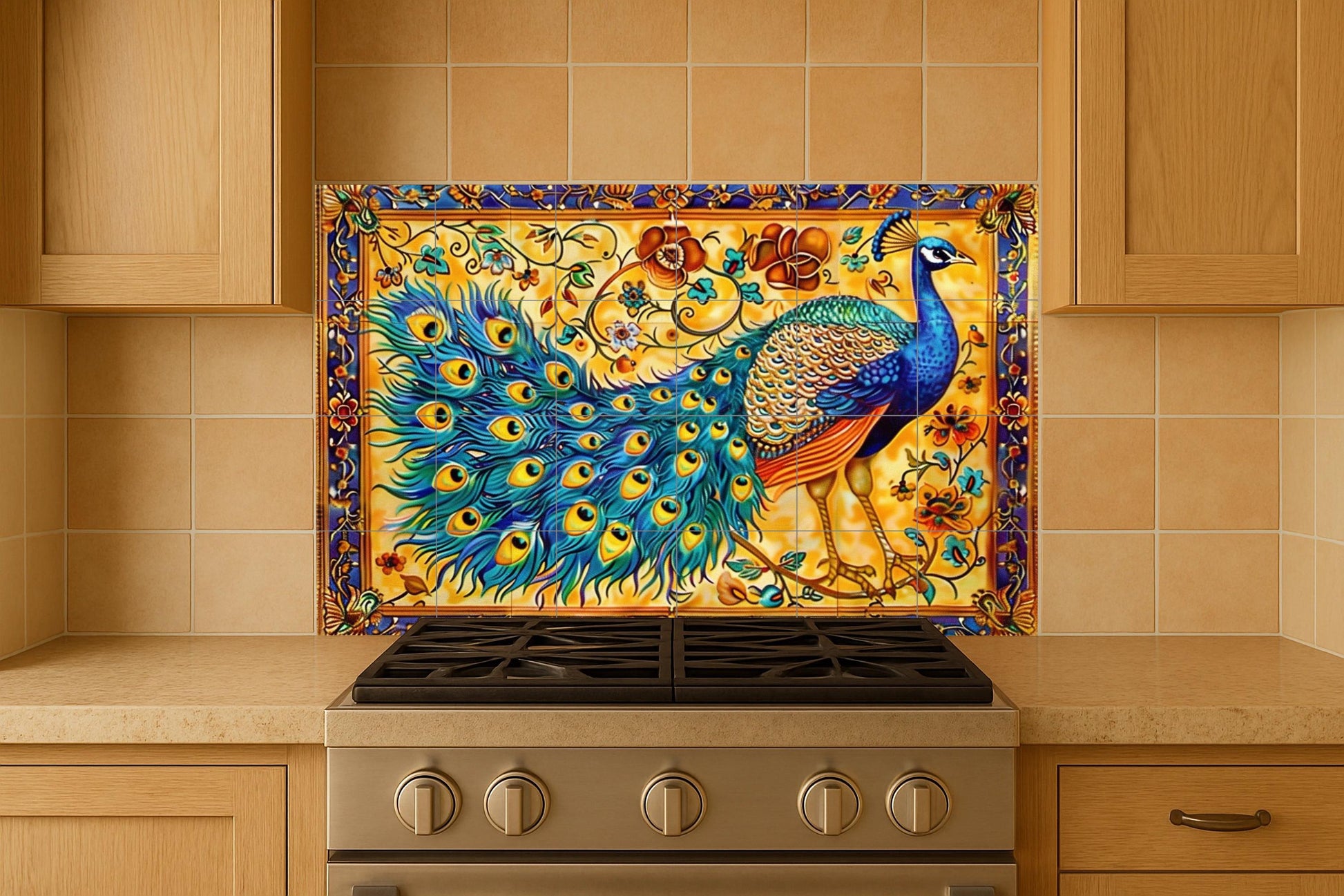 Mural de pavo real sevillano