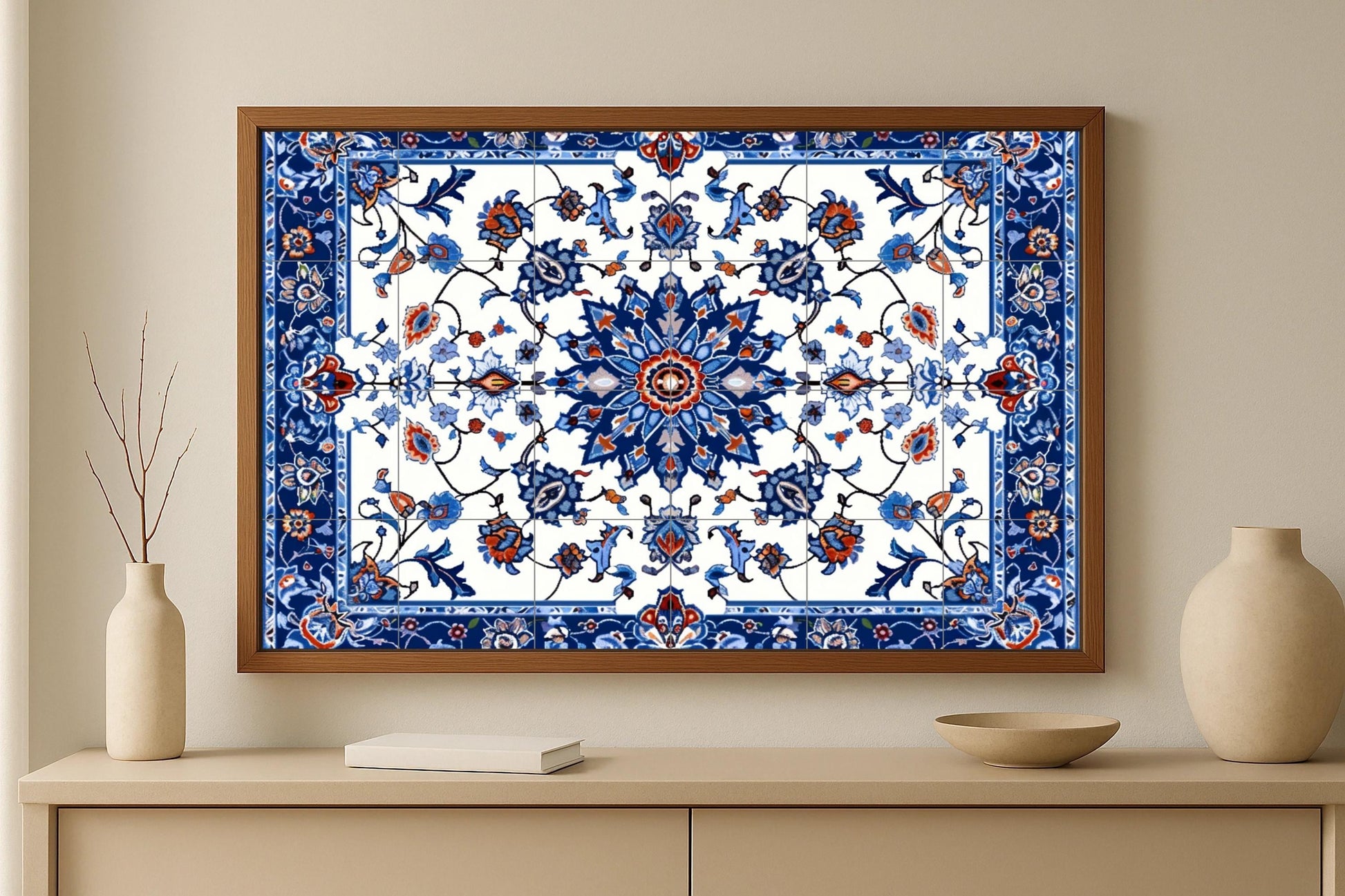 Ceramic Tile Mural: Mosaic of Isfahán — Botanical Landscape