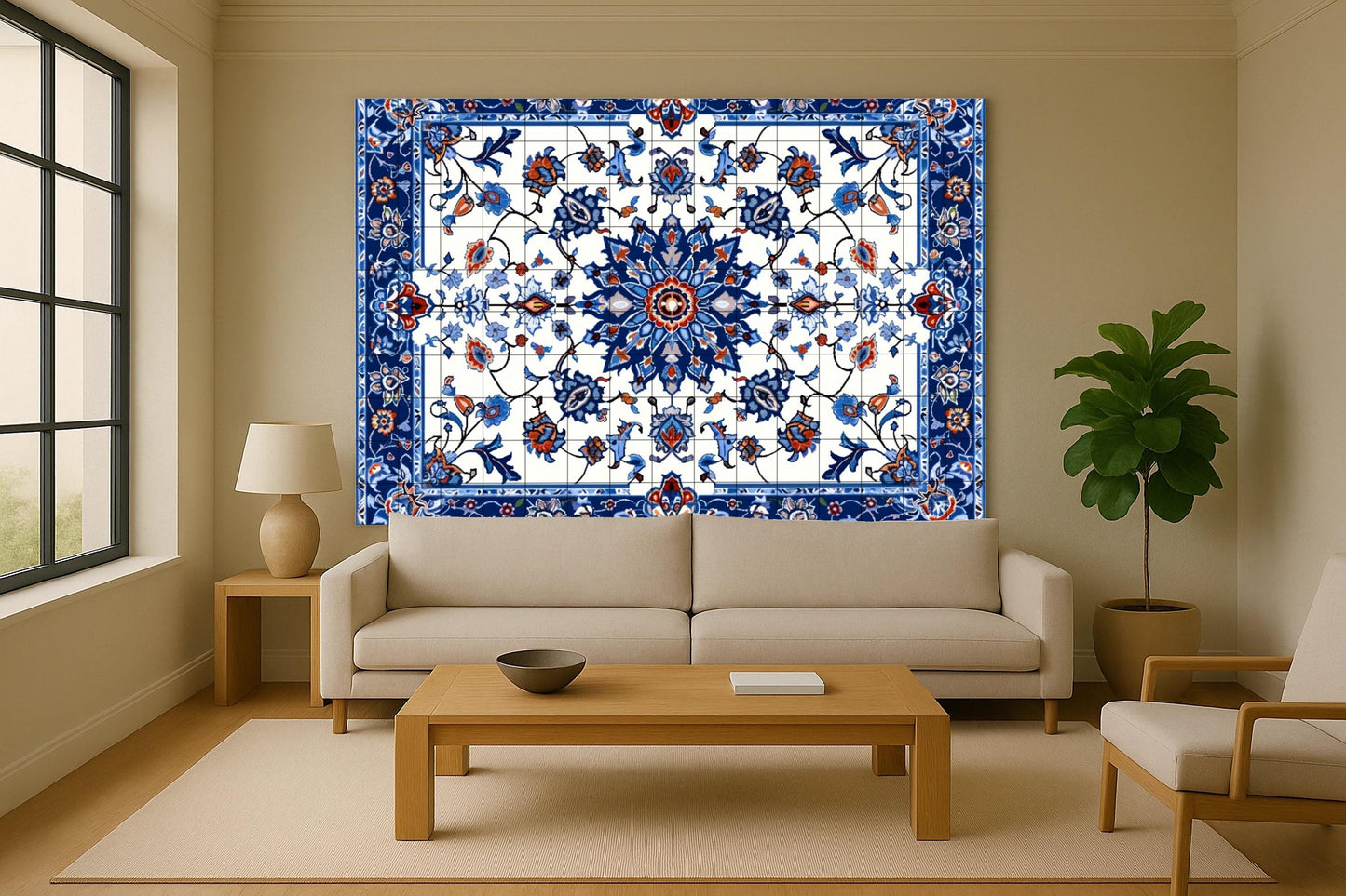 Ceramic Tile Mural: Mosaic of Isfahán — Botanical Landscape