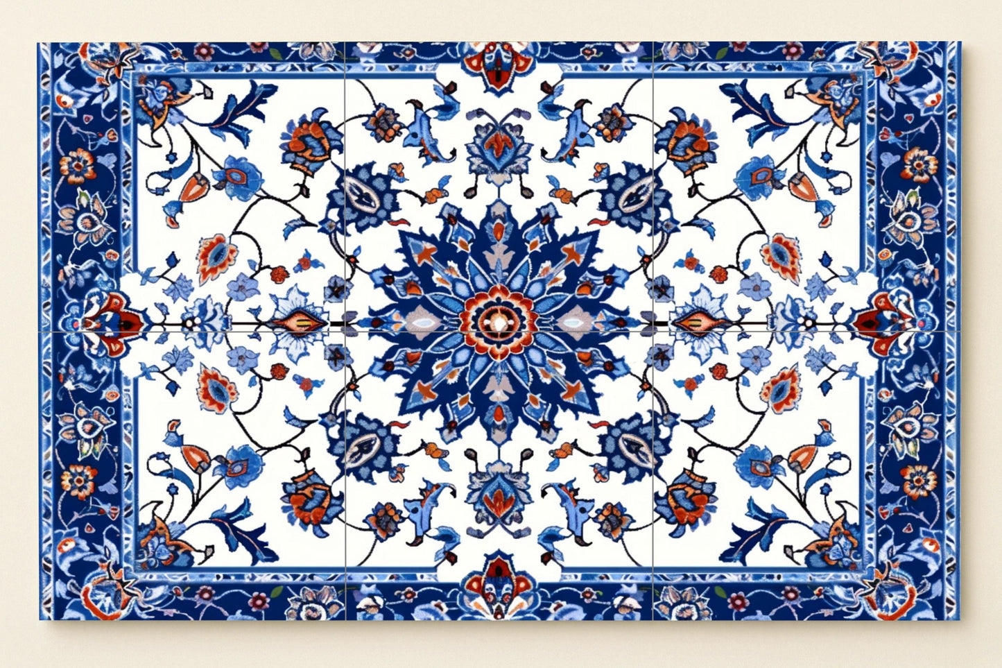 Ceramic Tile Mural: Mosaic of Isfahán — Botanical Landscape