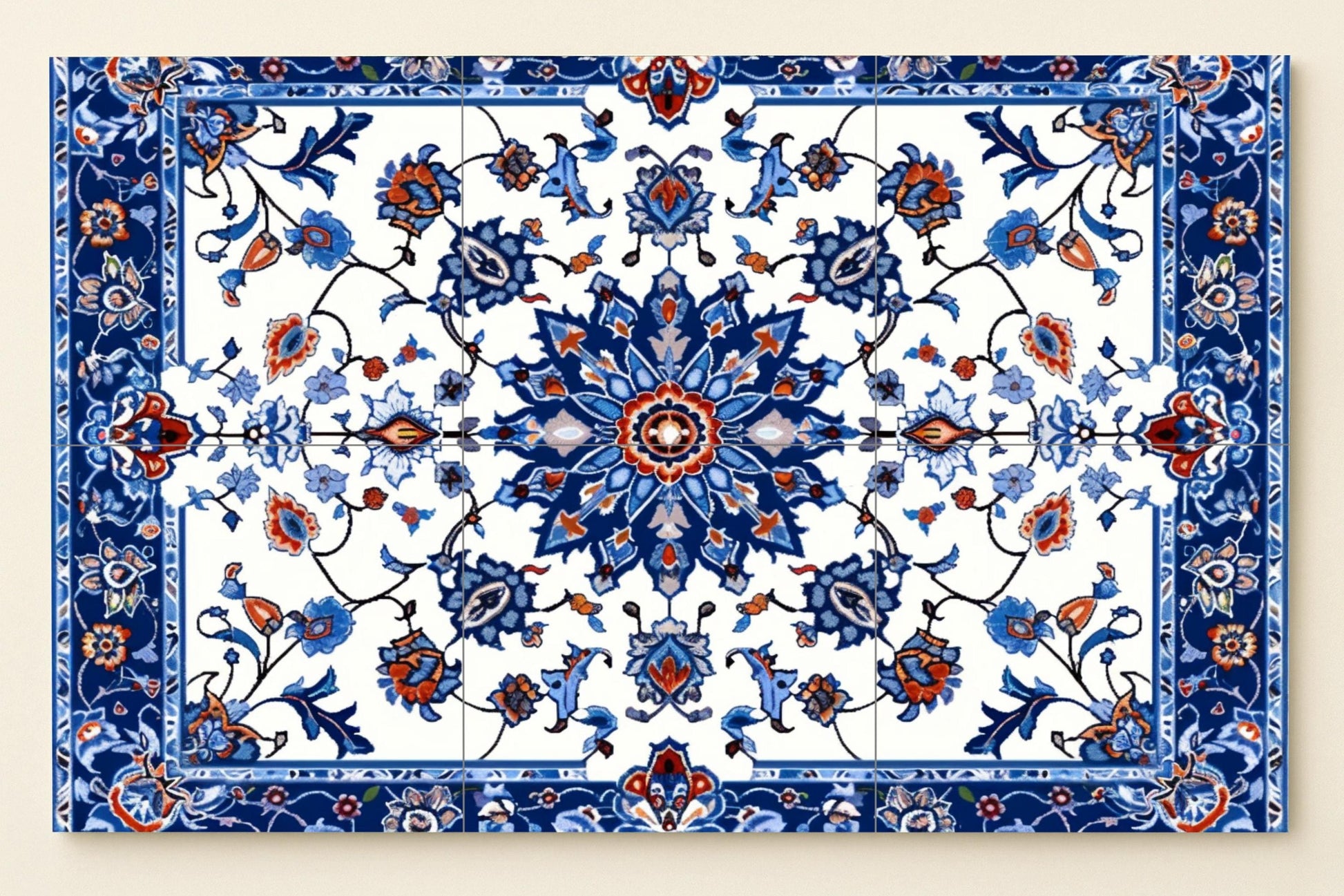 Ceramic Tile Mural: Mosaic of Isfahán — Botanical Landscape