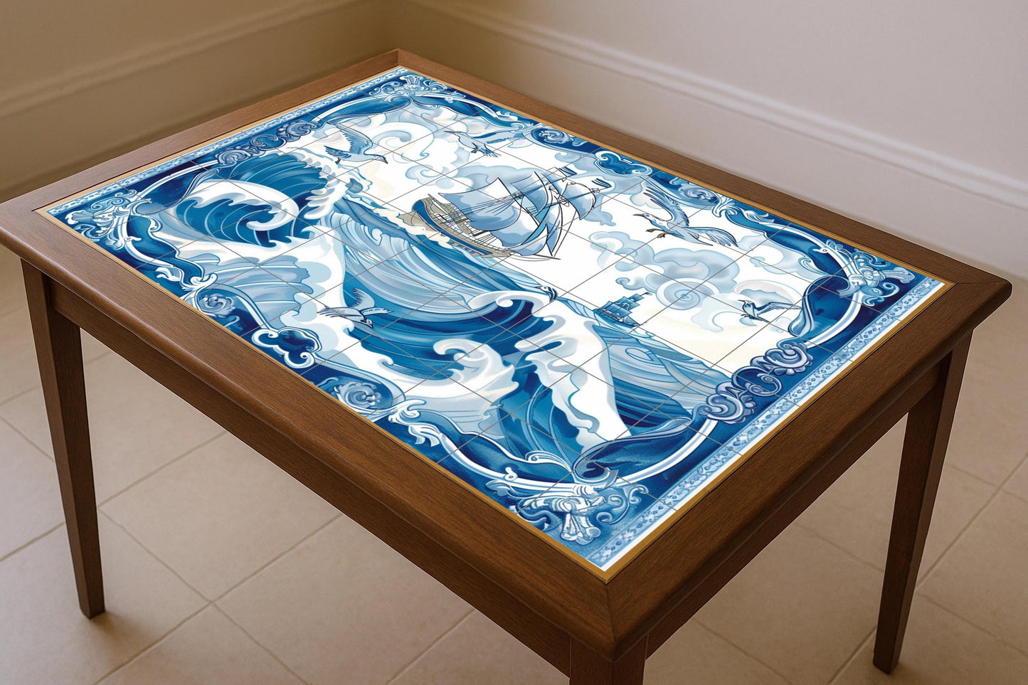 Sea of Delft · Ceramic Wall Mural — Nautical Wall Décor